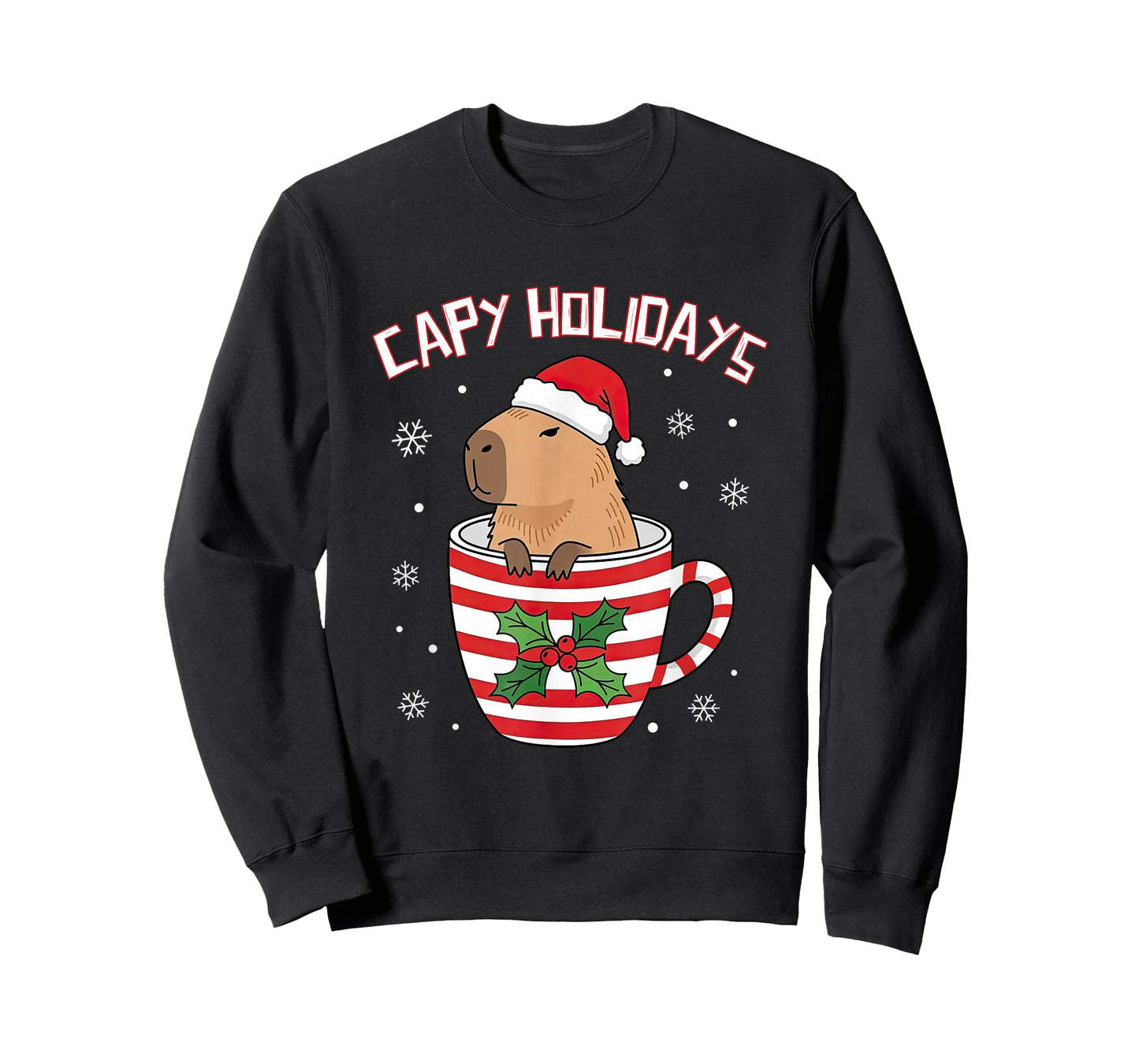 Capy Holidays Christmas Capybara Santa Hat Xmas Boys Girls T-Shirt