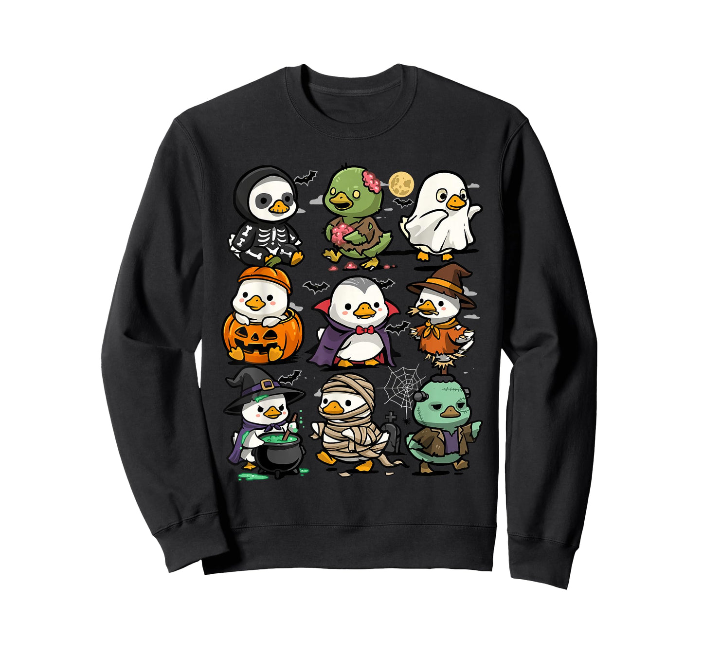 Halloween Ducks Funny Spooky Duck Ghost Vampire Creepy T-Shirt