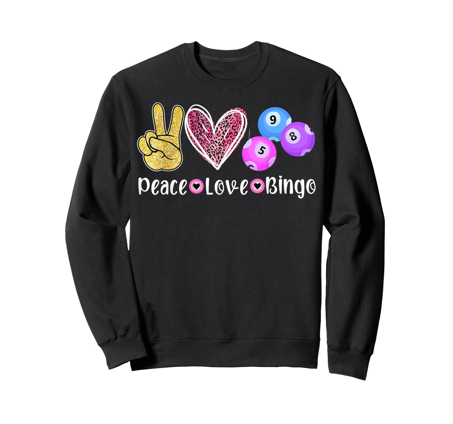 Peace Love Bingo Funny Bingo Lover T-Shirt