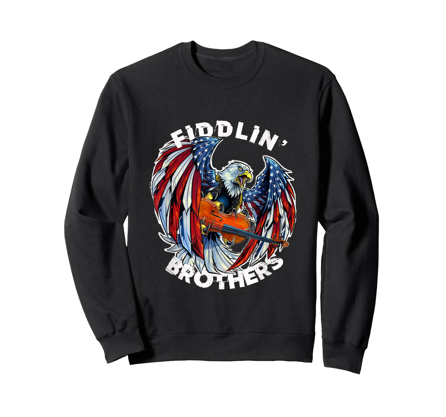 USA Eagle Fiddlin Brothers Violin Music Rock Patriot Flight T-Shirt