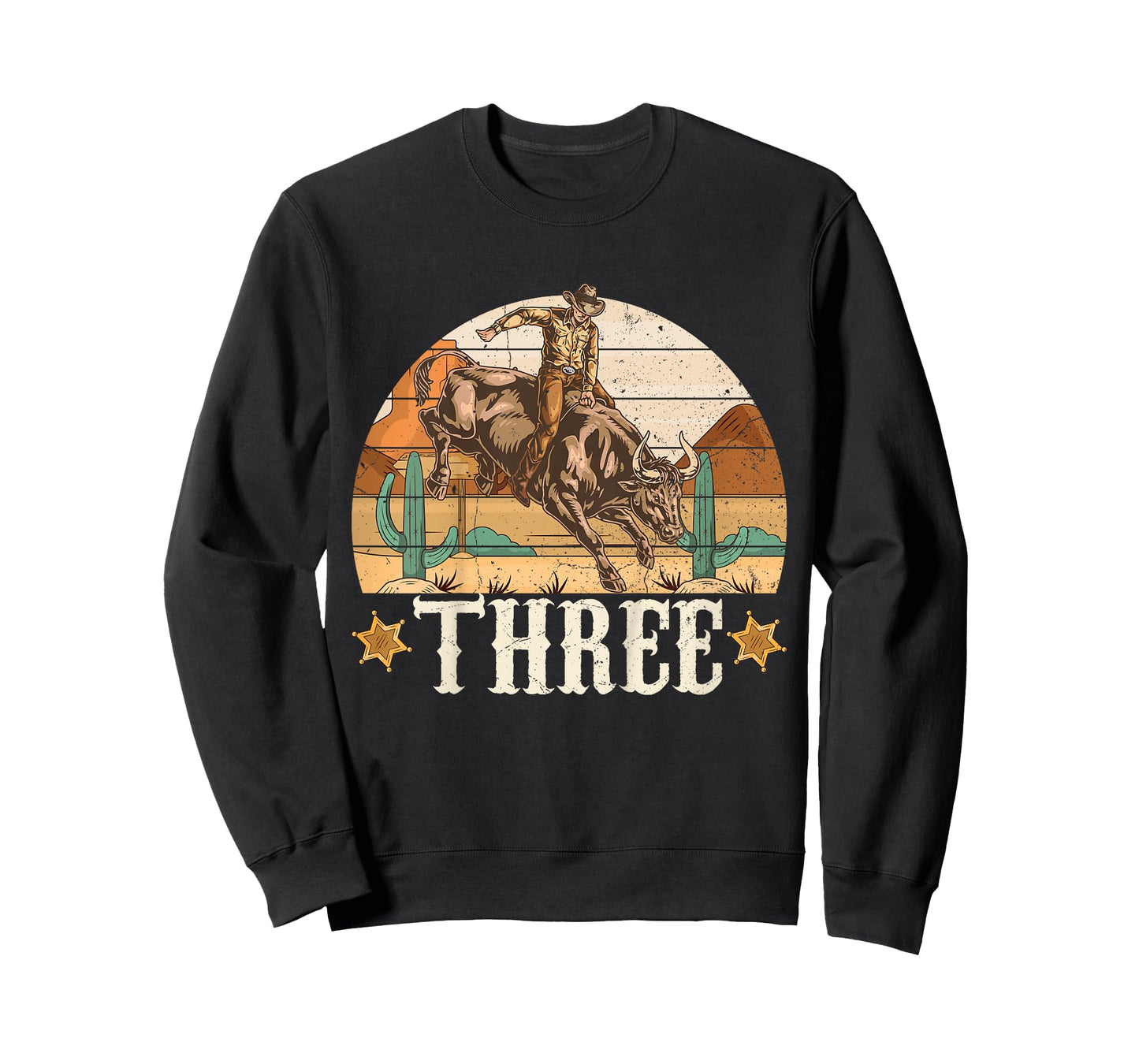 Bull Riding 3rd Birthday 3 Years Old Boy Cowboy Rodeo T-Shirt