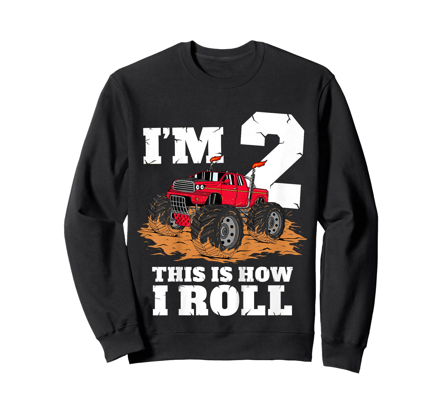 Kids Monster Truck 2nd Birthday Boy 2 Two Year Old Toddler T-Shirt