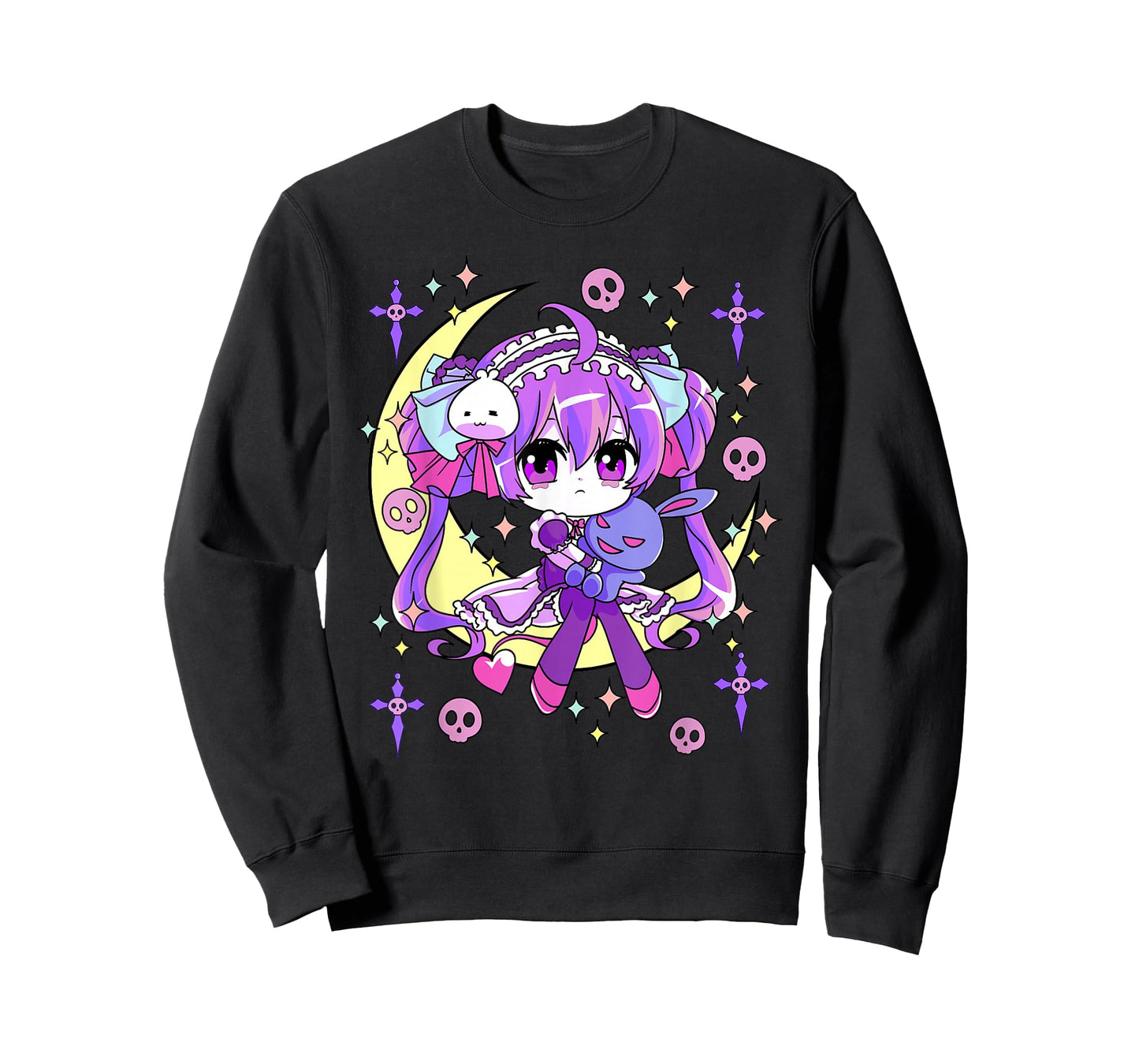 Cute Chibi Kawaii Anime Girls Pastel Goth for Kids T-Shirt