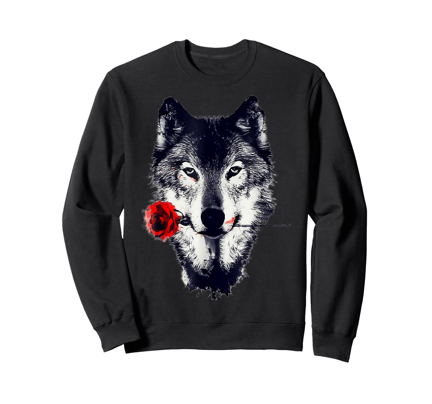 Wolf Rose Art Gift T-Shirt
