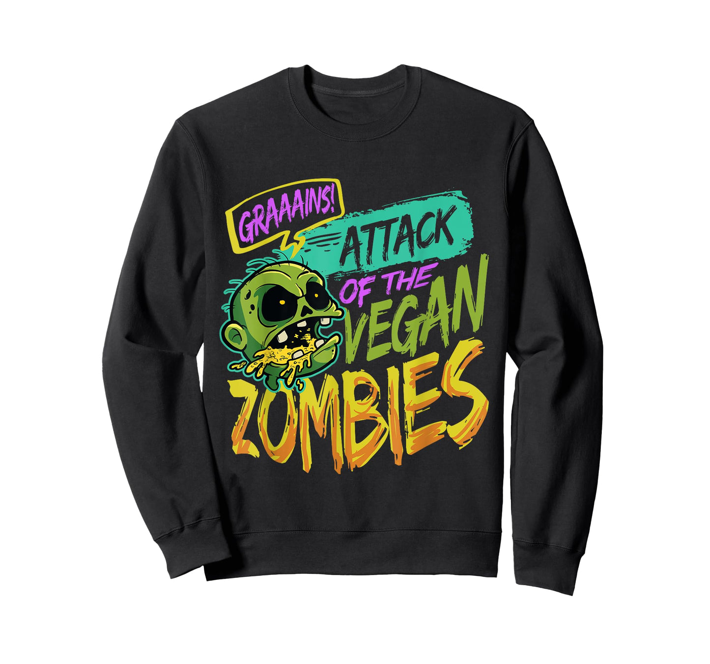 Attack Of The Vegan Zombies Vegetarian Halloween T-Shirt