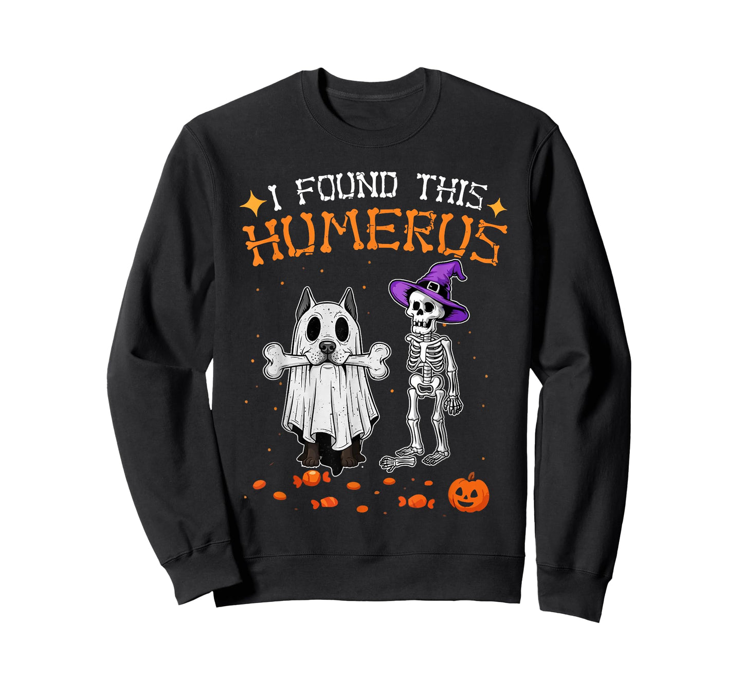 I Found This Humerus Funny Skeleton Dogs Halloween Costume T-Shirt