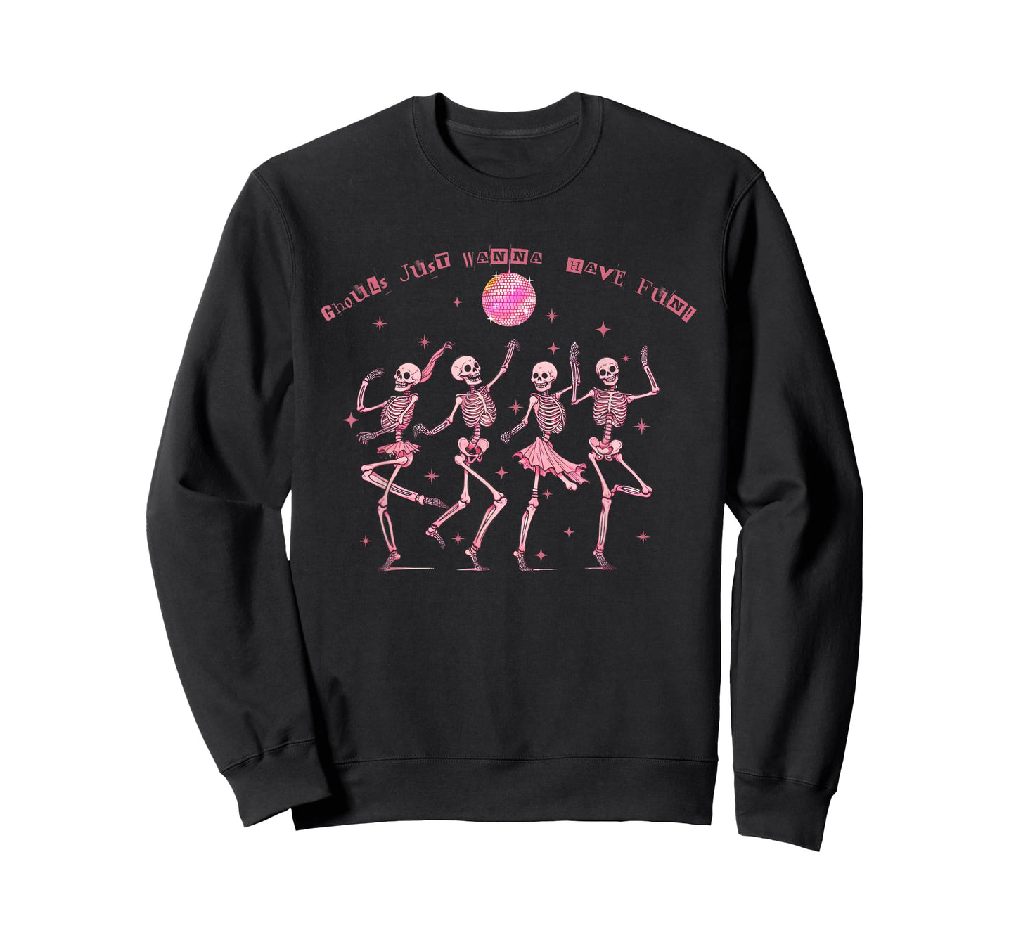 Girl Ghouls Just Wanna Have Fun Disco Party Dancing Skeleton T-Shirt
