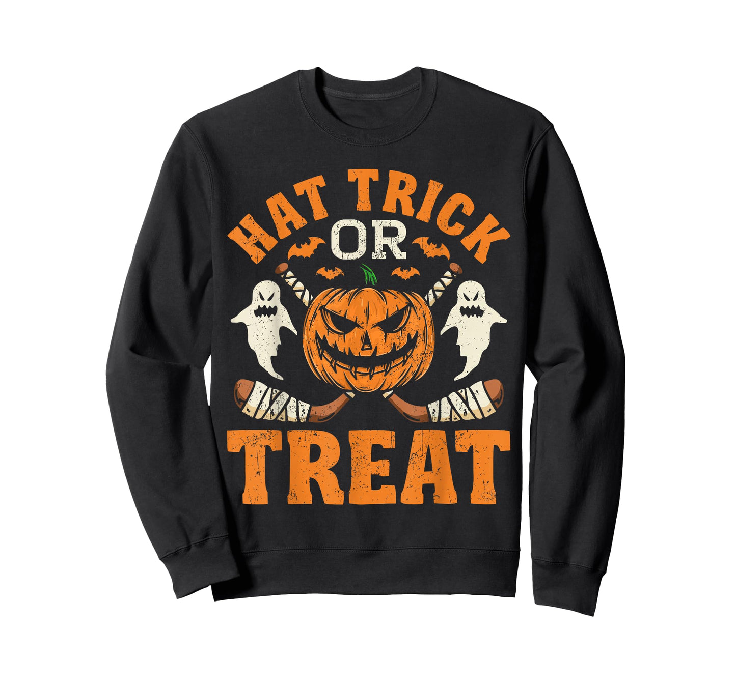 Hat Trick or Treat Ice Hockey Player Halloween Costume Gift T-Shirt