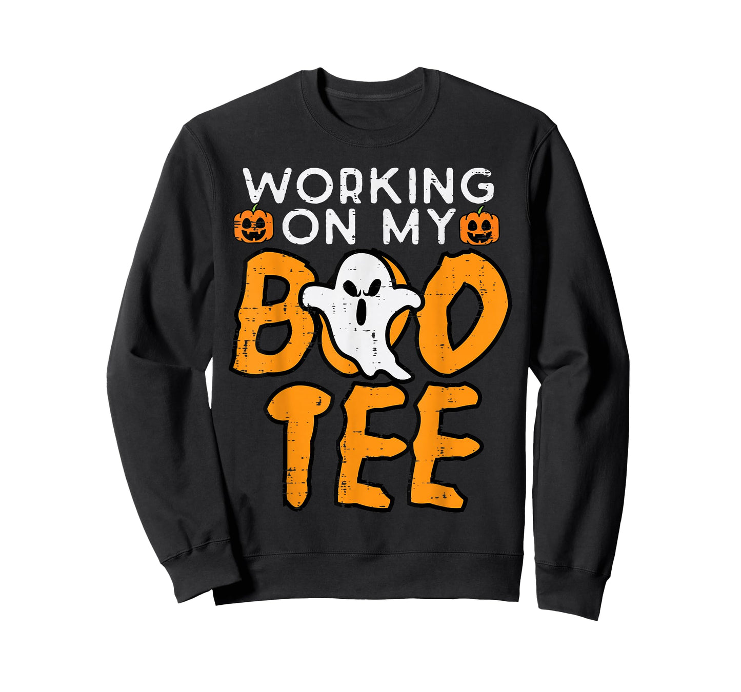 Working On My Boo Tee Gym Fun Yoga Pilates Fitness Halloween T-Shirt
