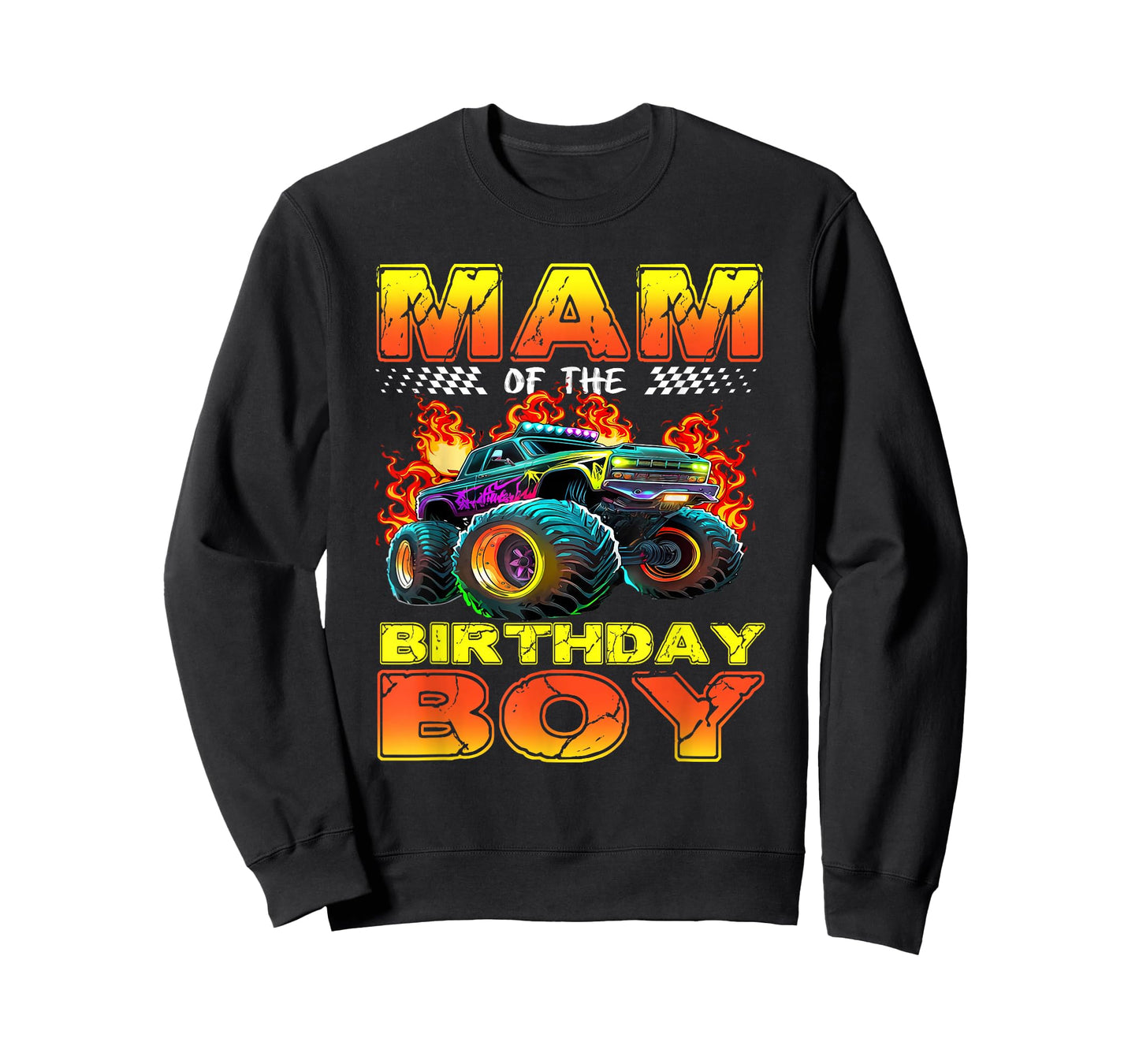 Mam of The Birthday Boy Monster Truck Birthday Family T-Shirt