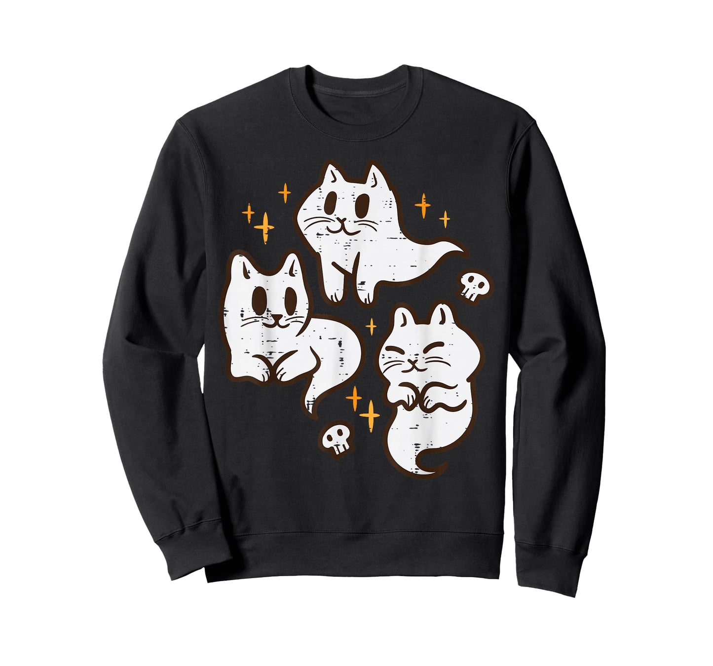 Spooky Cat Ghosts Retro Vintage Halloween Women Girls T-Shirt