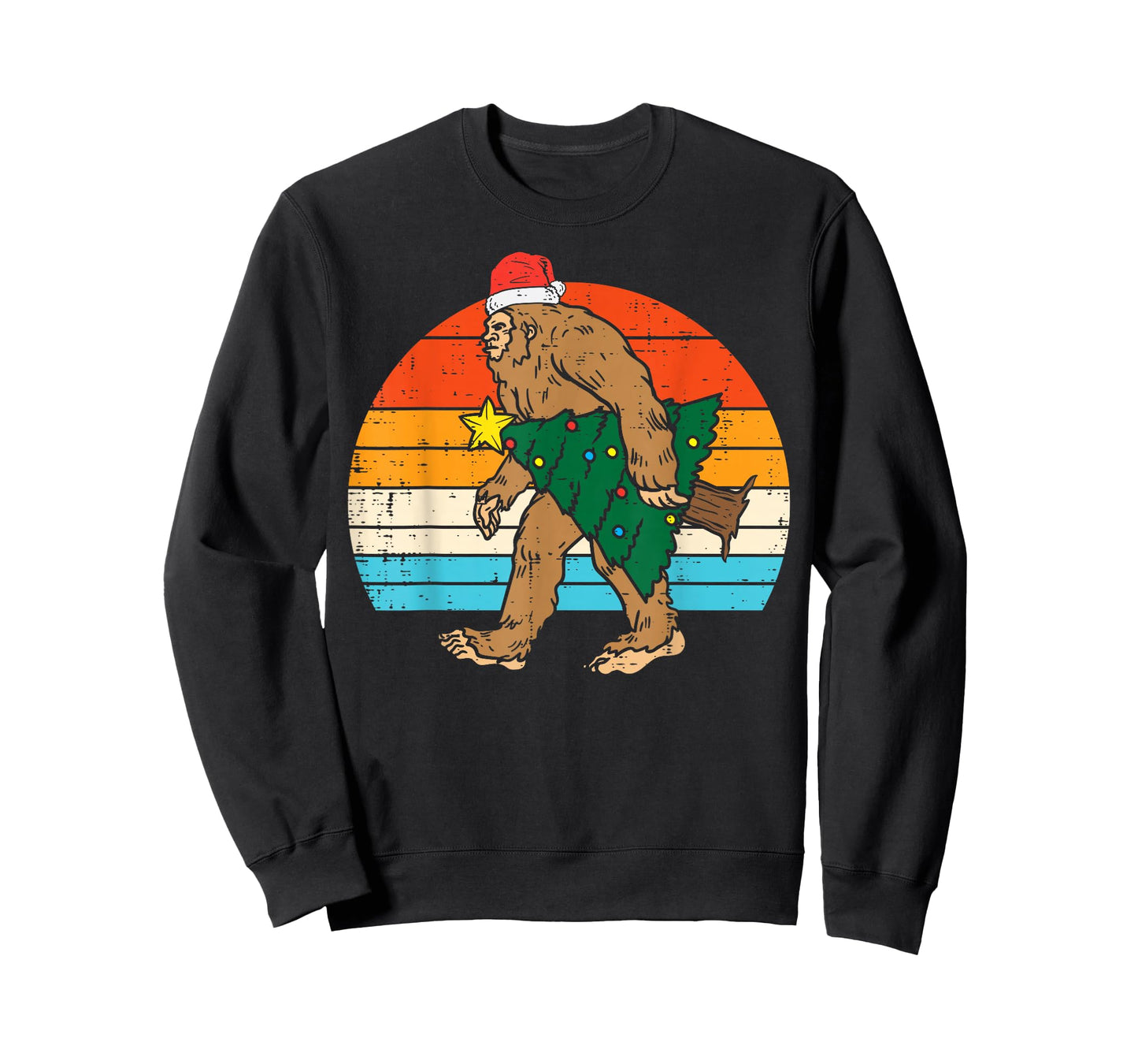 Bigfoot Sasquatch Christmas Tree Funny Xmas Men T-Shirt