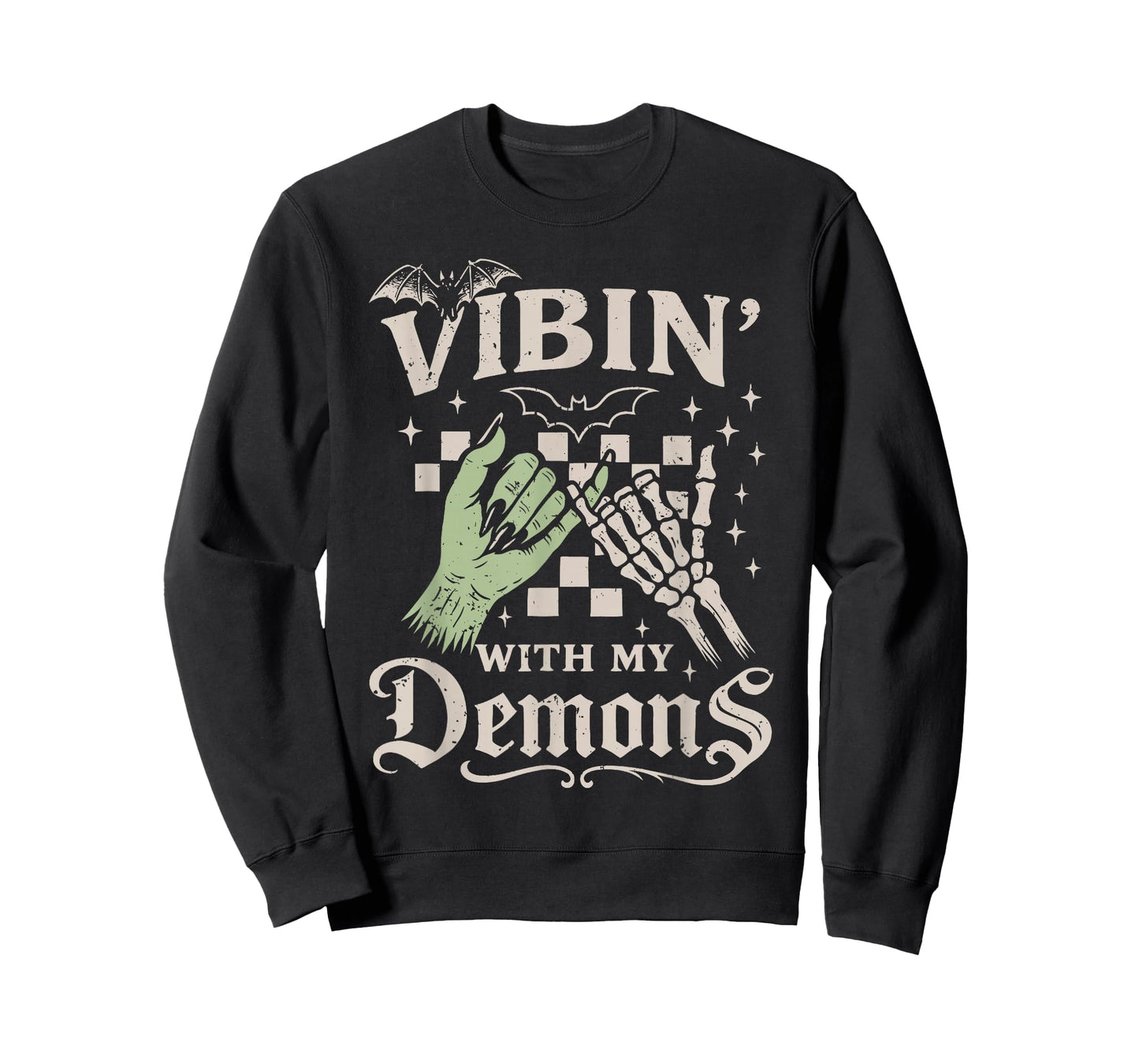 Vibin' with My Demons Halloween Skeleton Monster Spooky T-Shirt