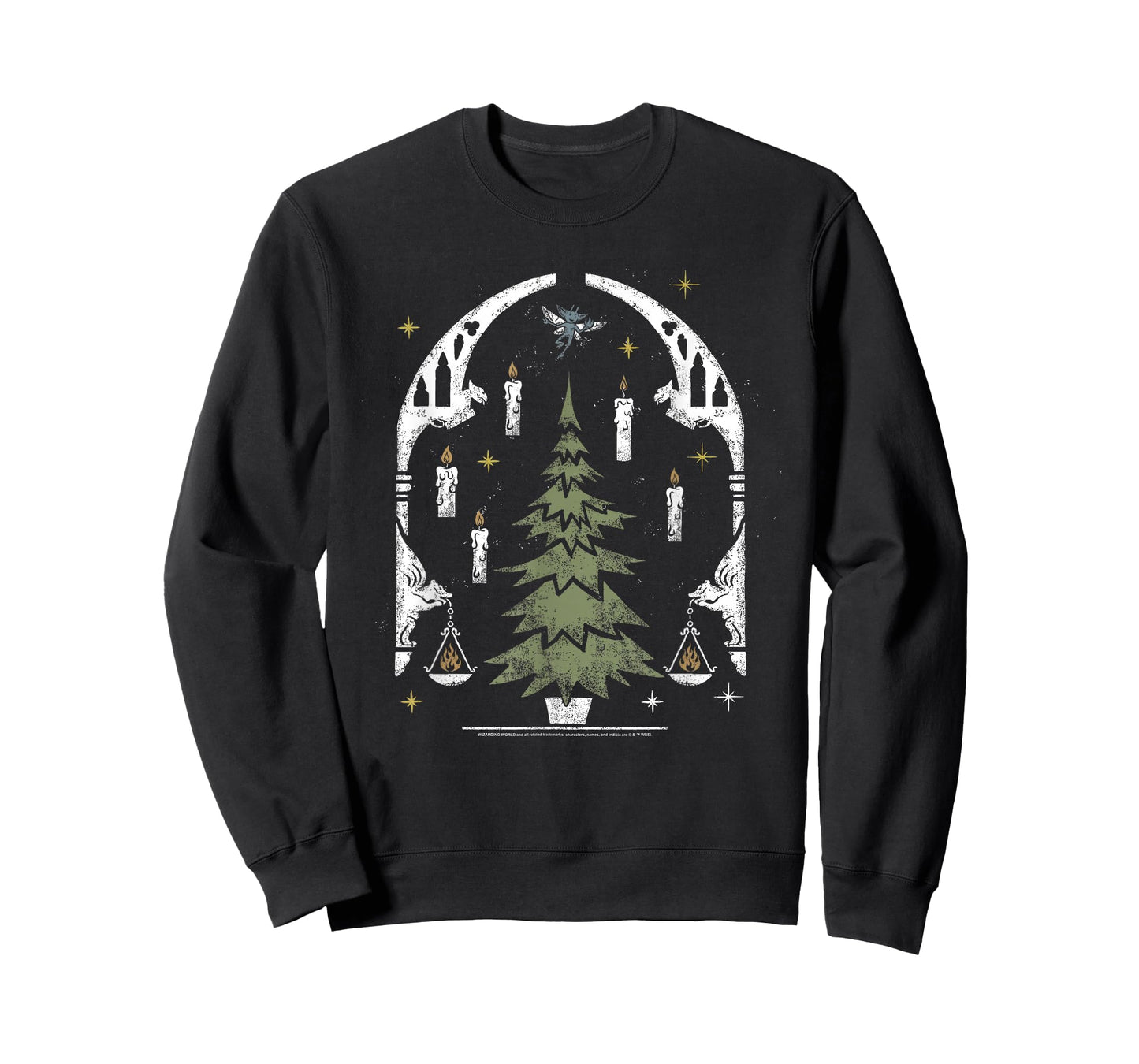 Harry Potter Hogwarts Great Hall Christmas Tree Stamp T-Shirt