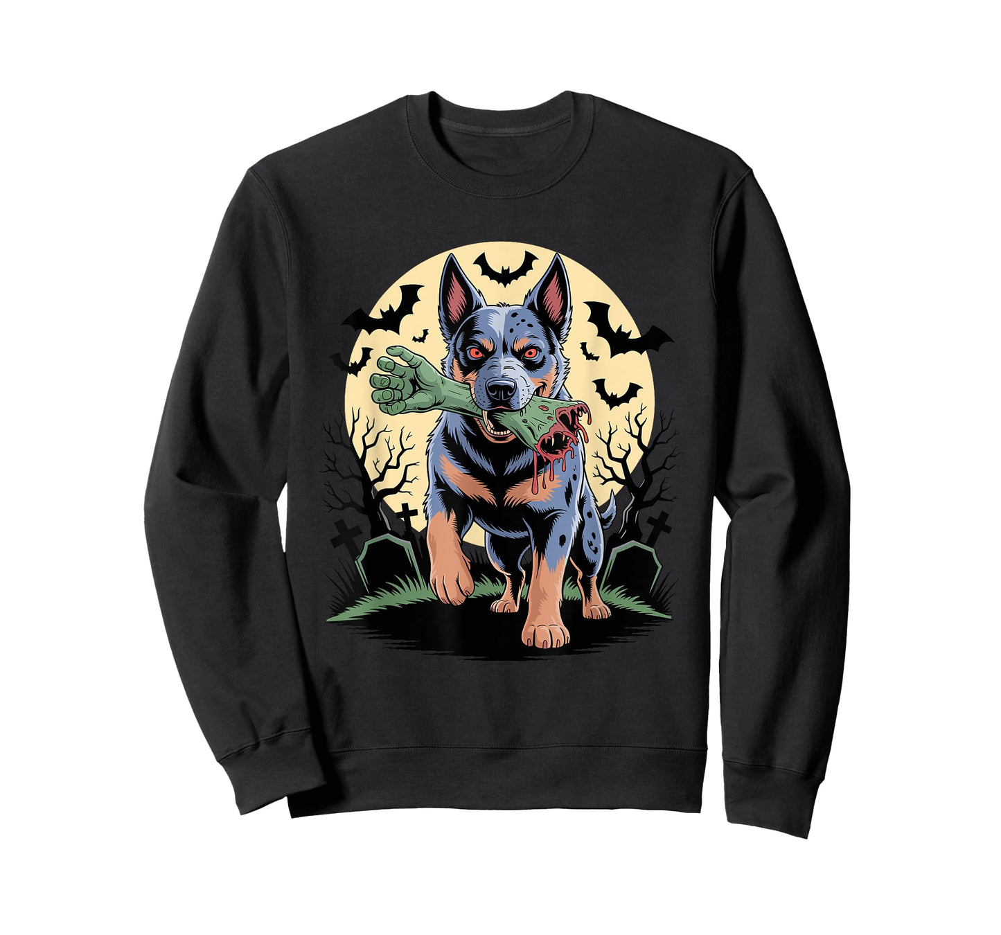 Halloween Moon Zombie Hand Australian Cattle Dog T-Shirt
