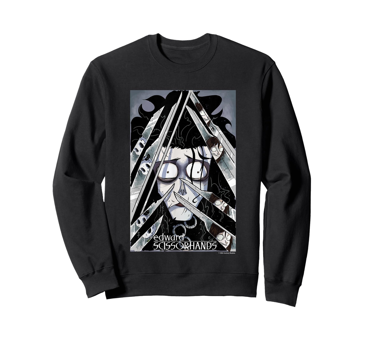 Edward Scissorhands Edward Behind Scissors Comic Book Poster T-Shirt