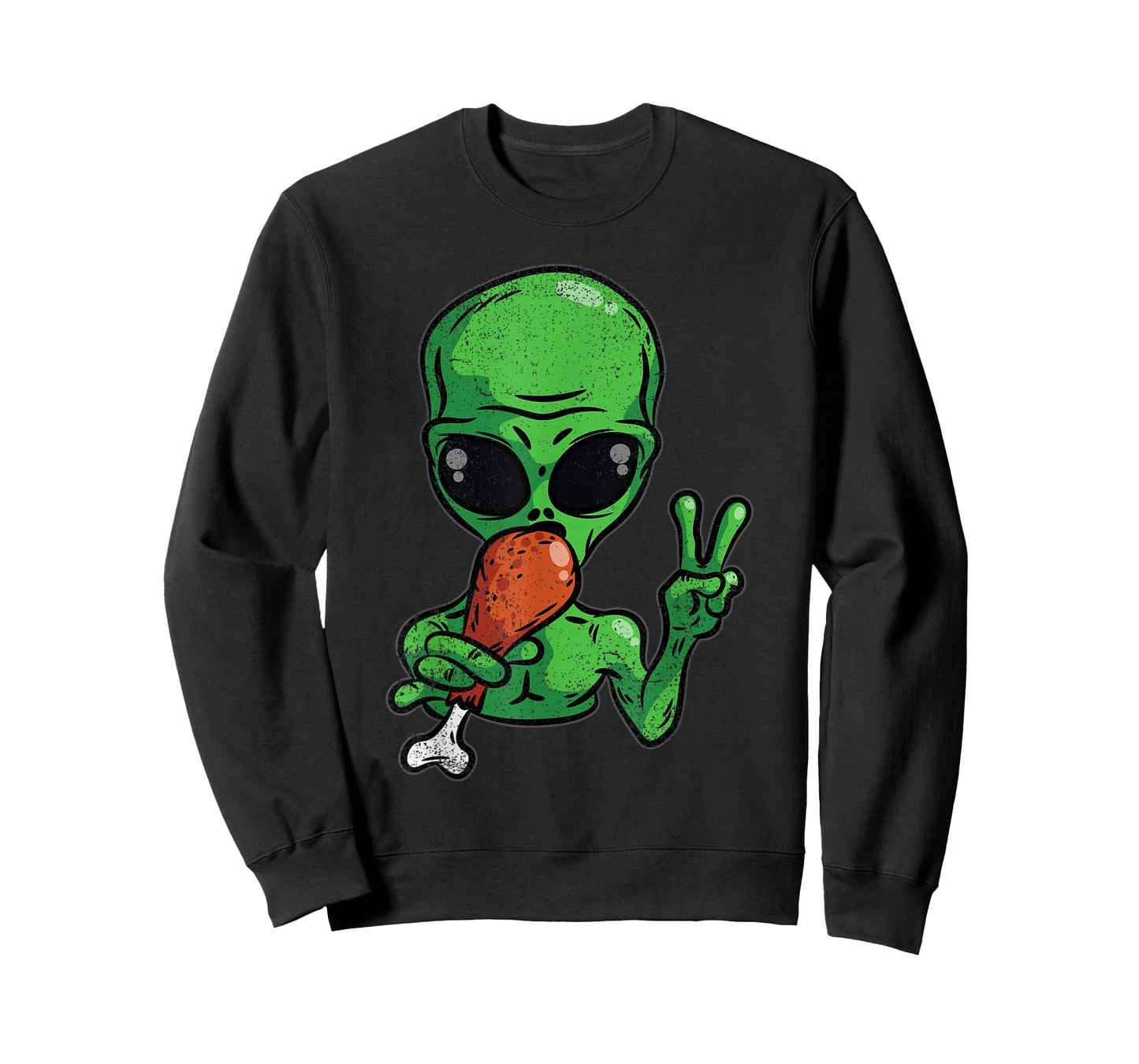 Alien Eating Turkey Thanksgiving Day Funny UFO Fall Autumn T-Shirt
