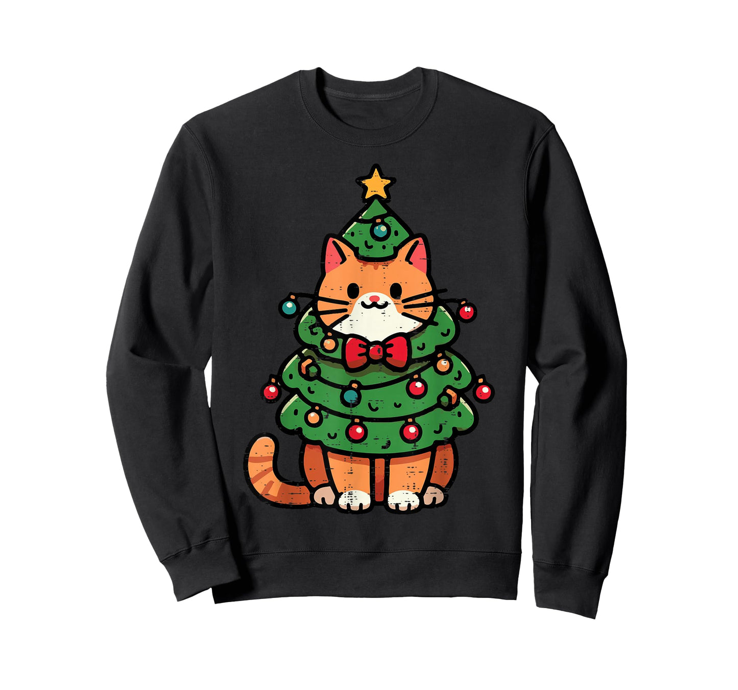 Ginger Cat Christmas Tree Cute Xmas Girls Kids Toddler Women T-Shirt