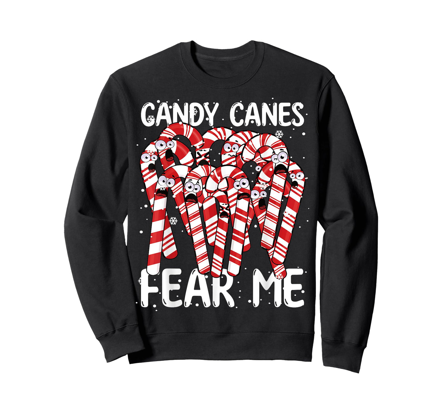 Candy Canes Fear Me Christmas Boys Girls Candy Cane Kids T-Shirt