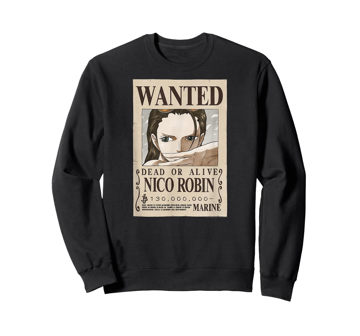 One Piece Anime Nico Robin Wanted Poster T-Shirt