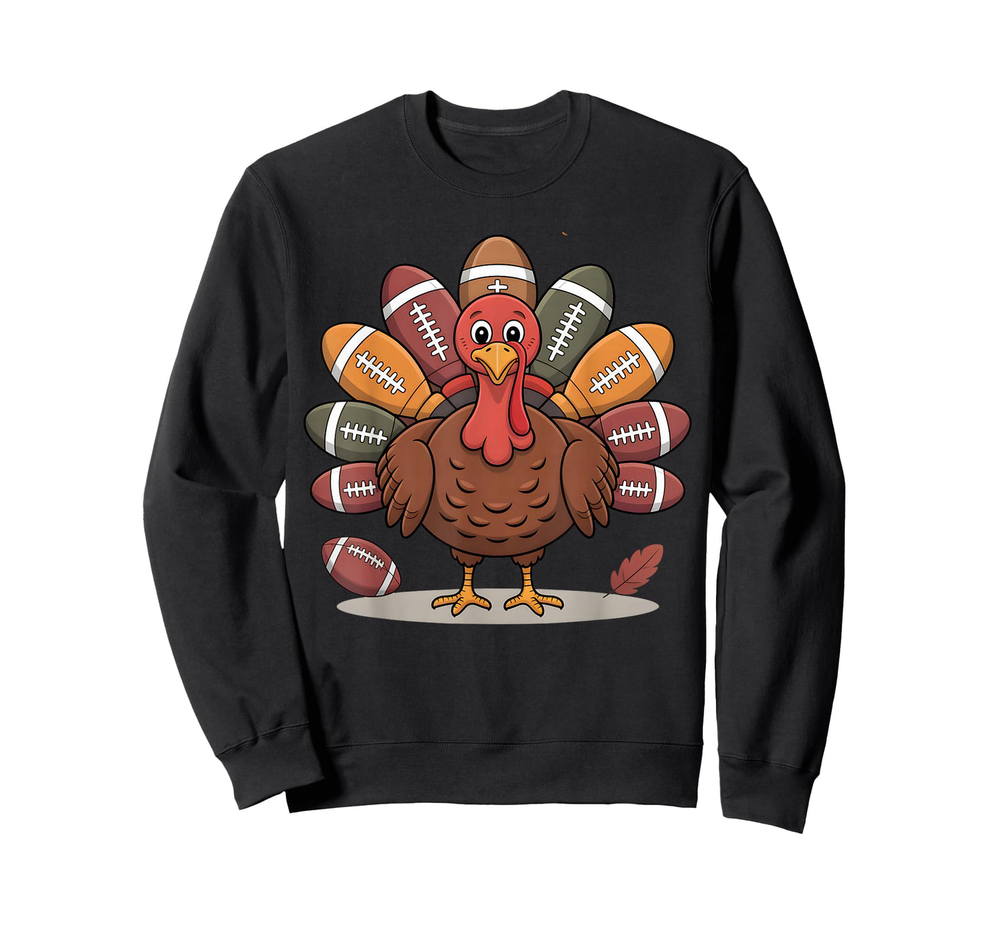 Thankful Football Turkey Thanksgiving Fall Boys Men Women T-Shirt