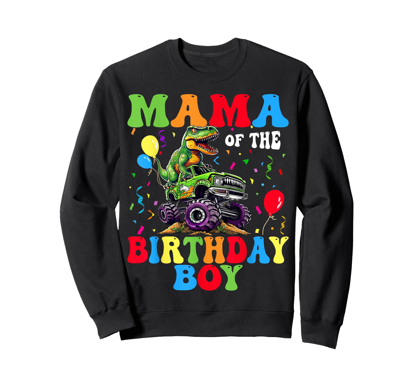 Mama Of The Birthday Boy Dinosaur Monster Truck T-Shirt