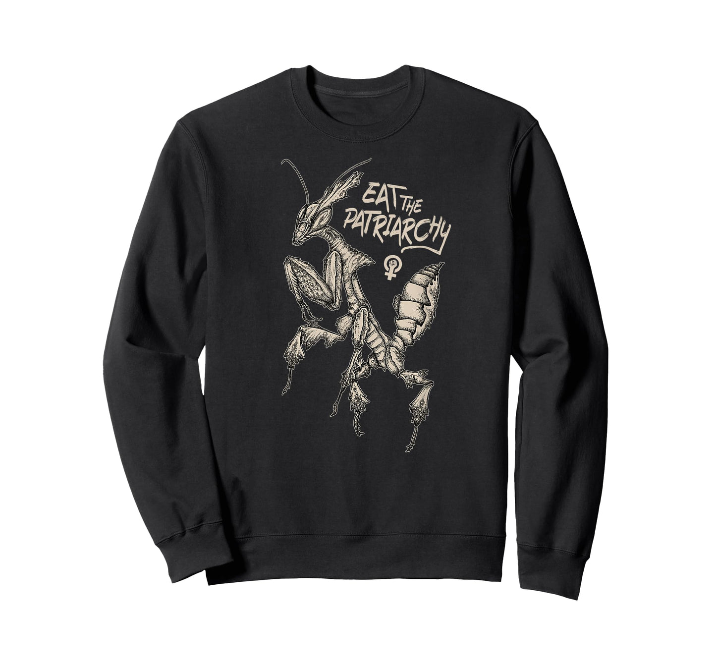 Eat the Patriarchy! Punk feminist praying ghost mantis art T-Shirt