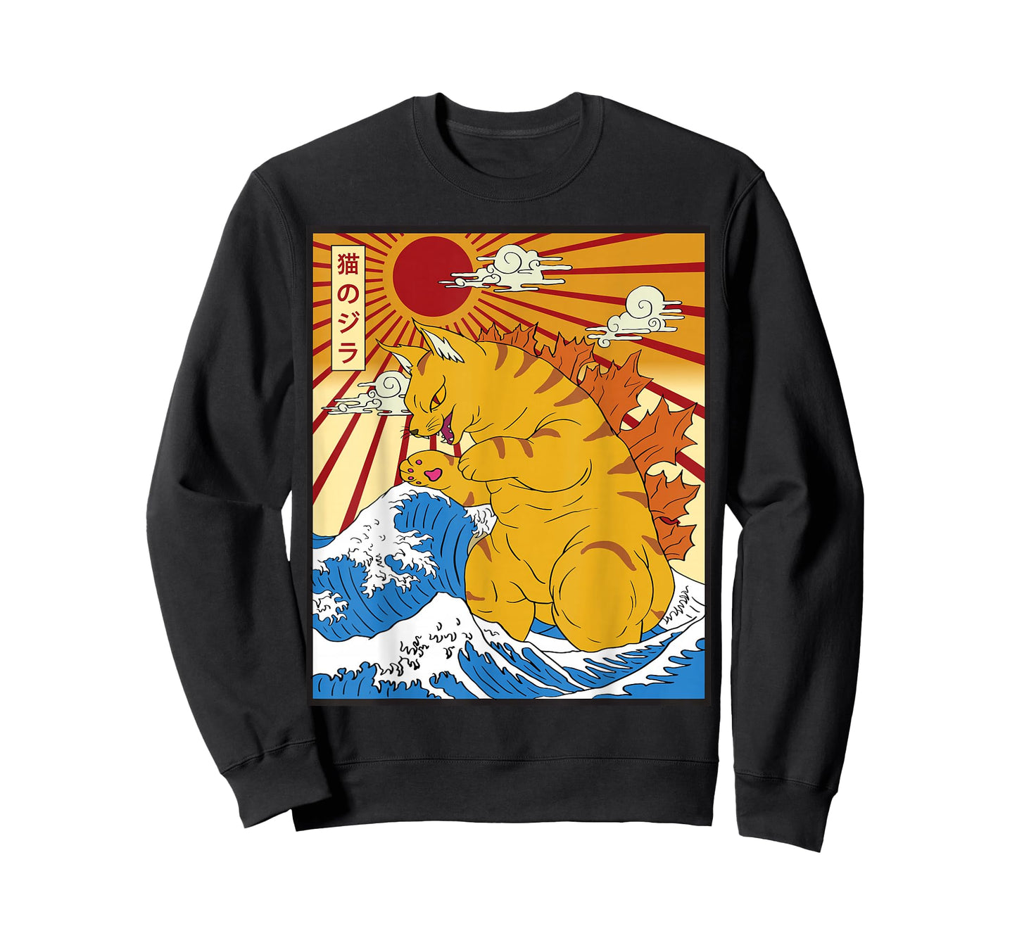 Catzilla Cat Japanese Anime Kawaii Funny Graphic Tees Men T-Shirt