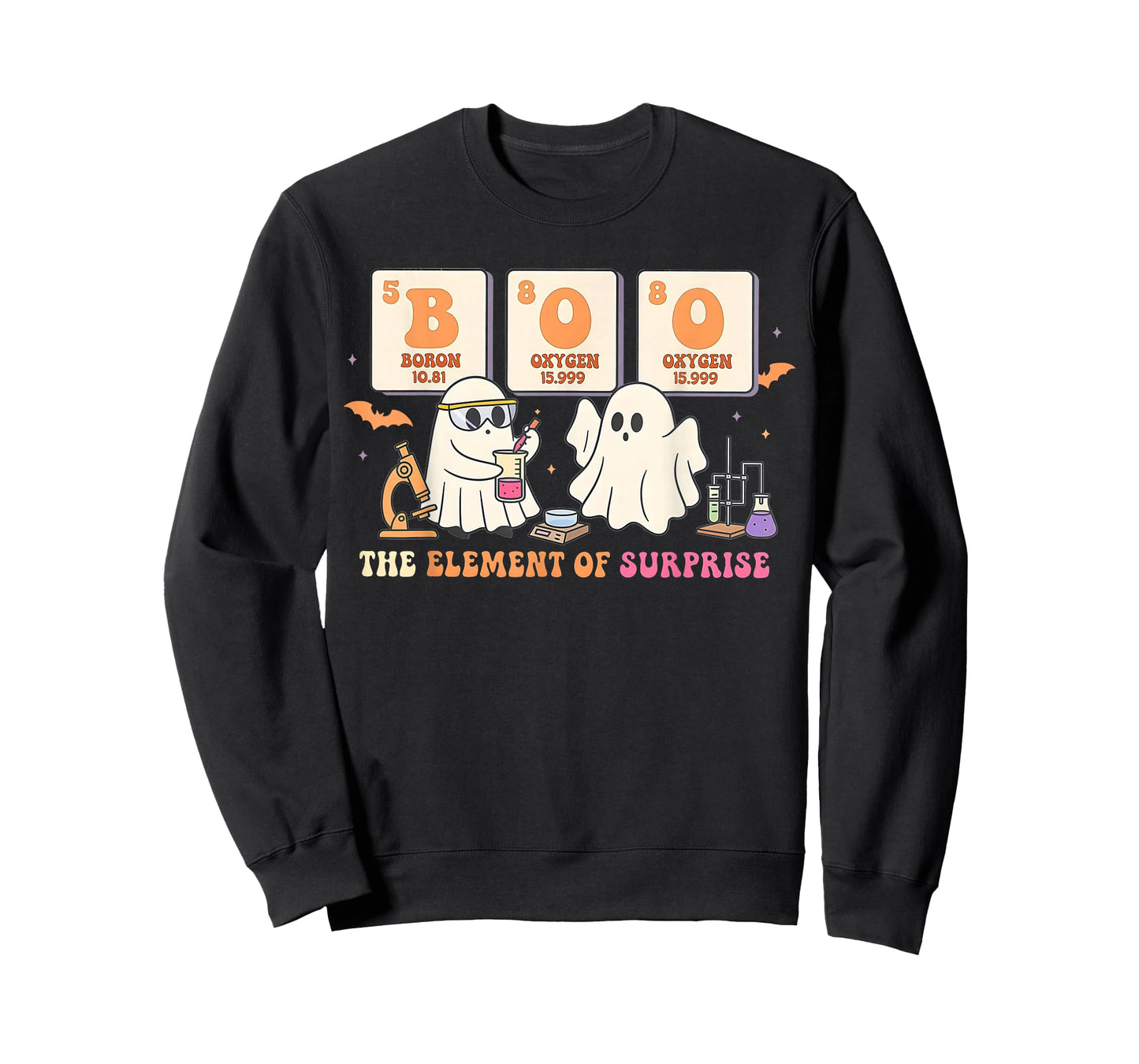 Halloween Science Teacher Boo Ghost The Element of Surprise T-Shirt
