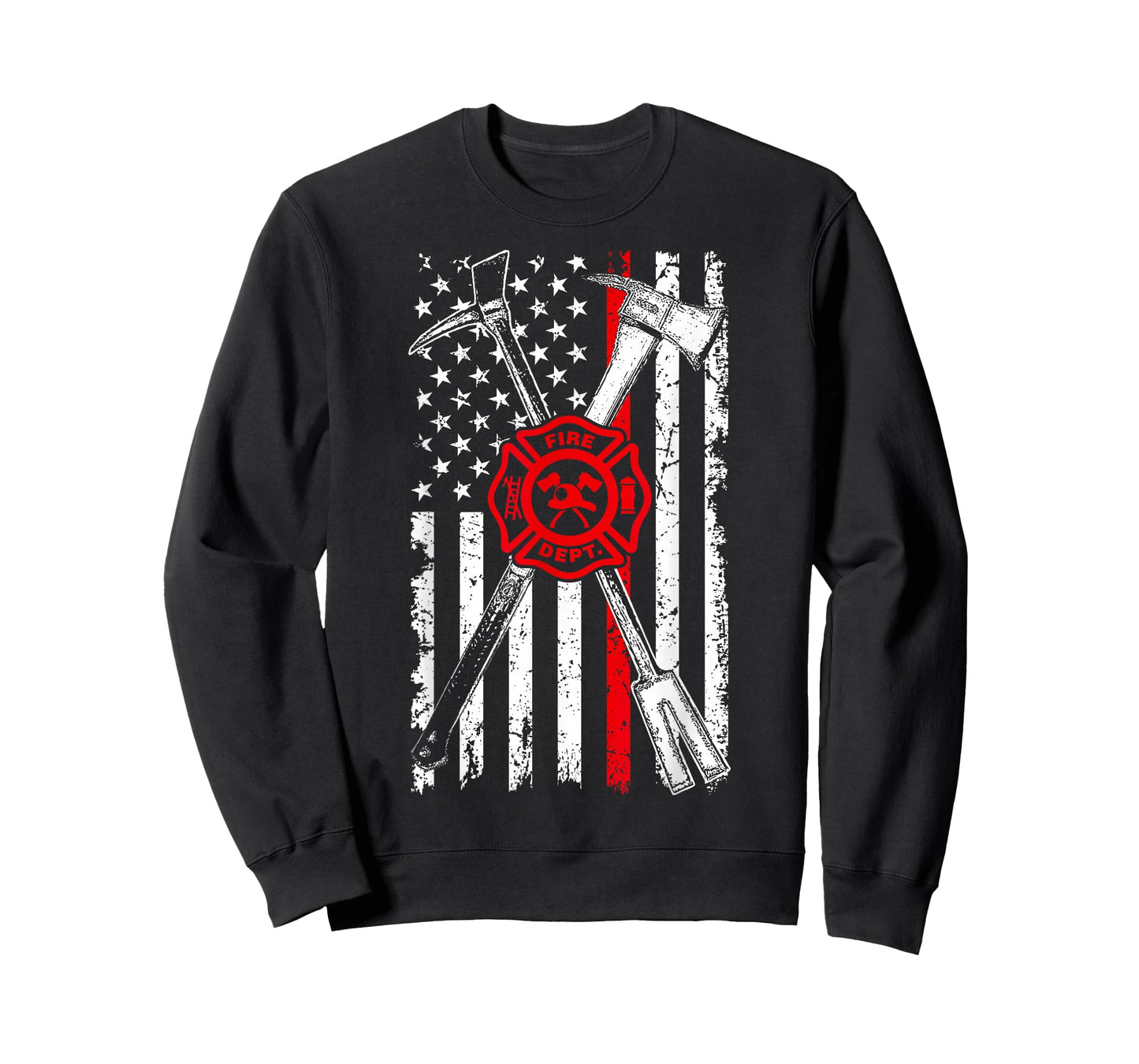 Patriotic Design Axe Halligan Thin Line Red Firefighter T-Shirt
