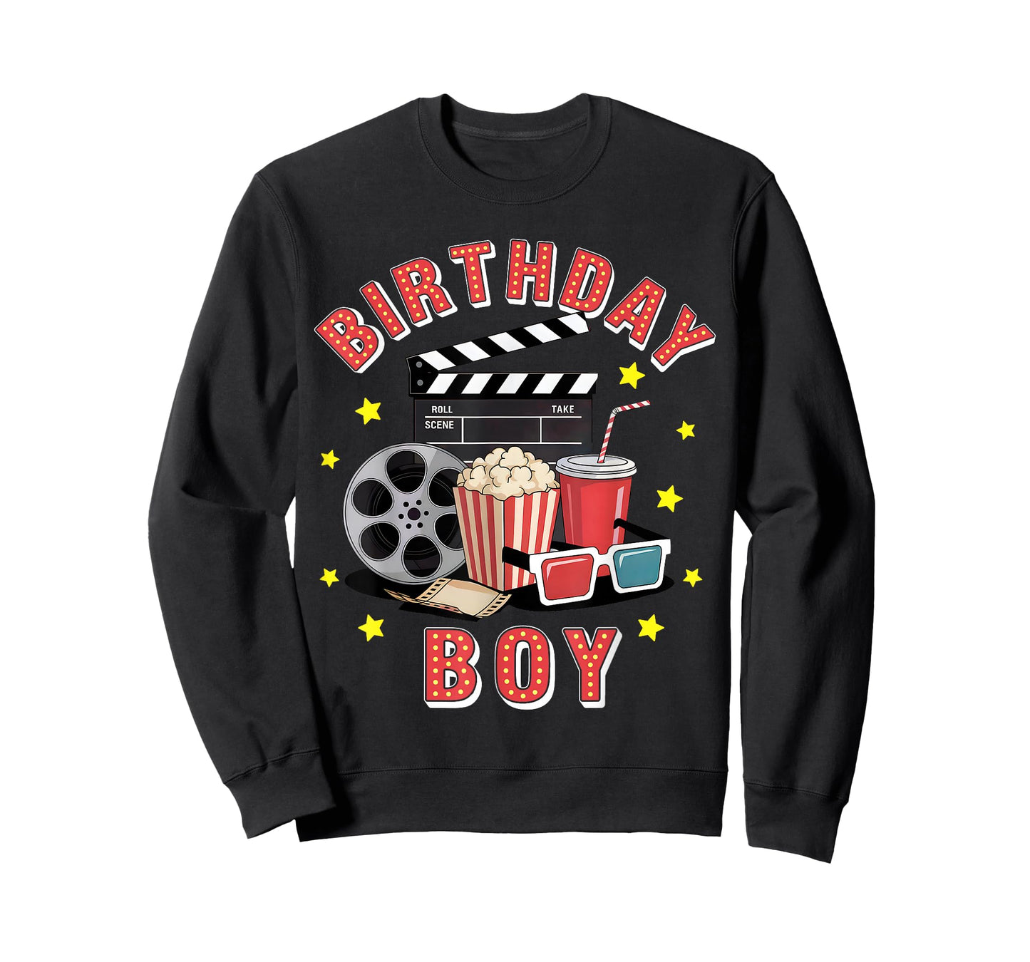 Birthday Boy Movie Night Theme Matching Party T-Shirt