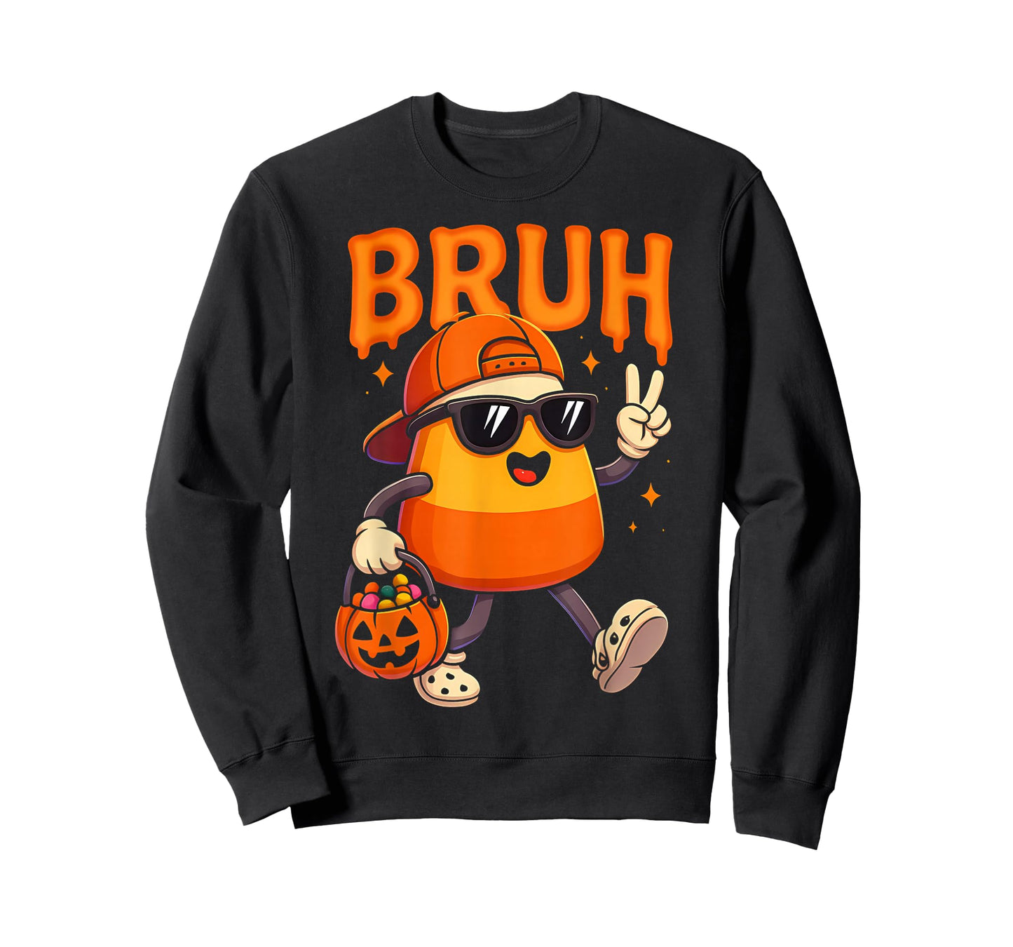 Bruh Halloween Team Candy Corn Trick Or Treat Kids Boy Funny T-Shirt