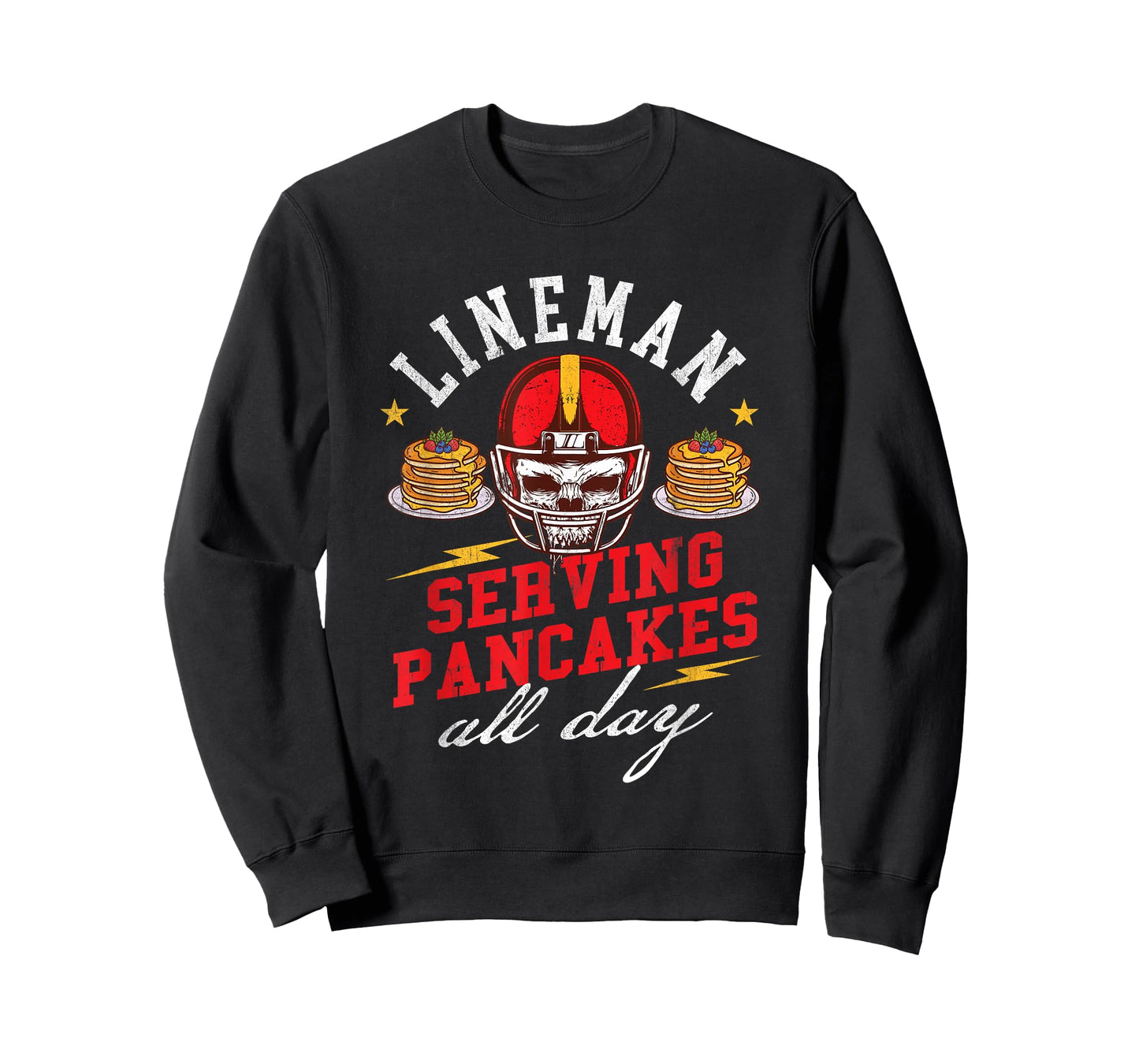 Lineman Serving Pancakes All Day - Football Player Sports T-Shirt