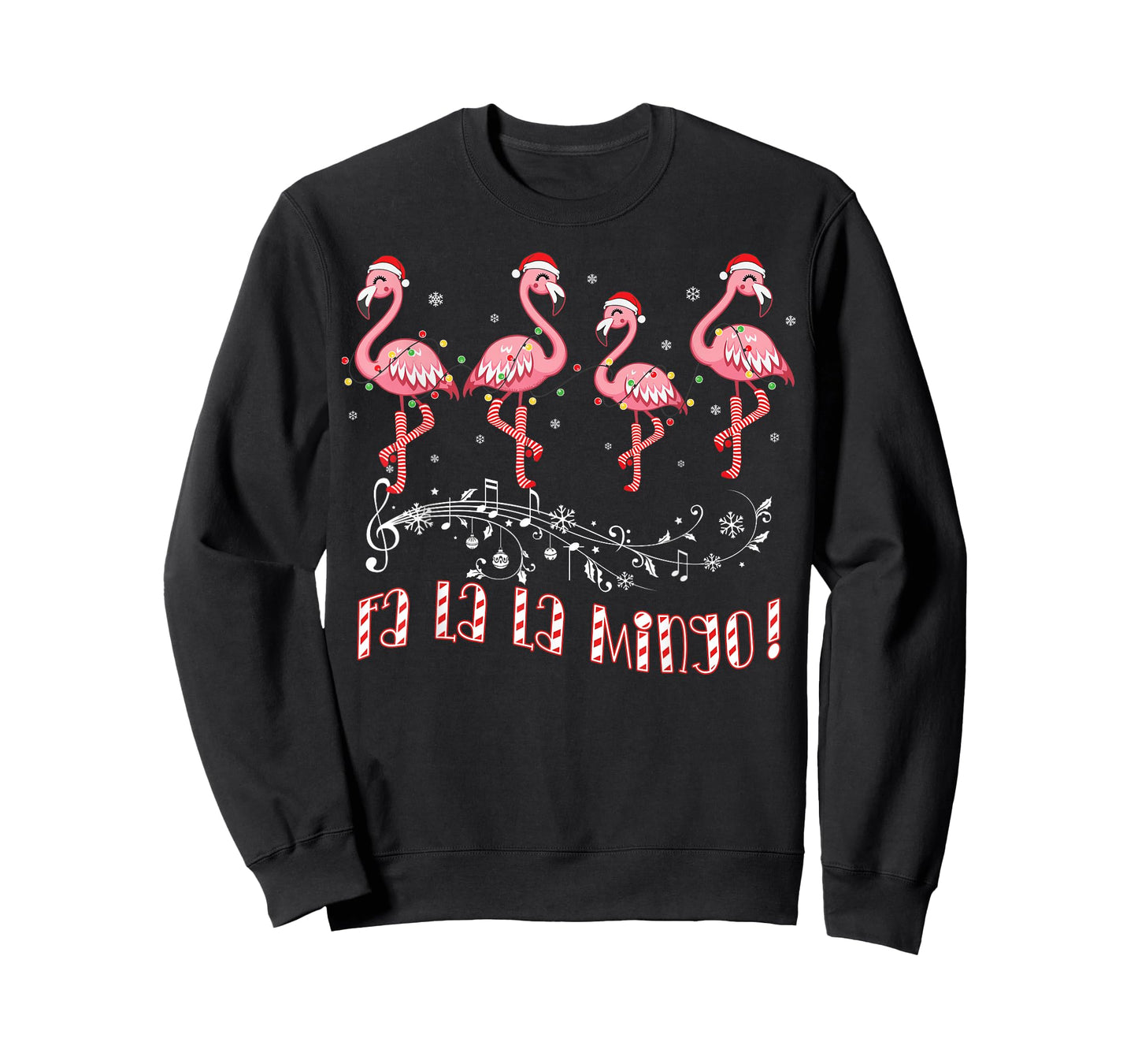 Candy Cane Flamingoes Fa La La MINGO Flamingo Christmas T-Shirt