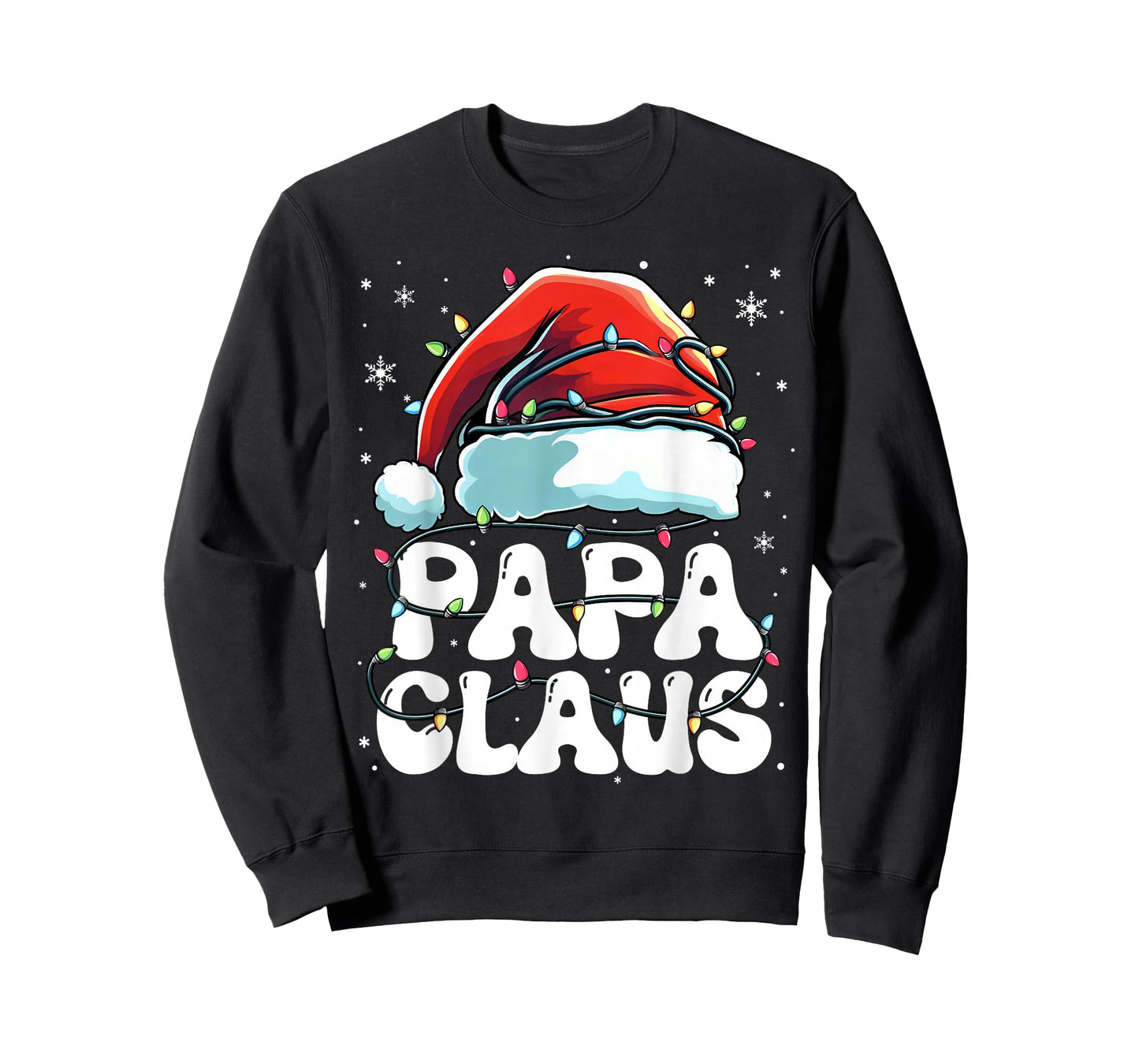 Groovy Papa Claus Christmas Lights Family Xmas Pajama T-Shirt