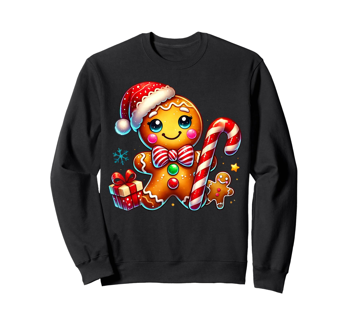 Gingerbread Man Candy Cane Xmas Pajamas Holiday Christmas T-Shirt