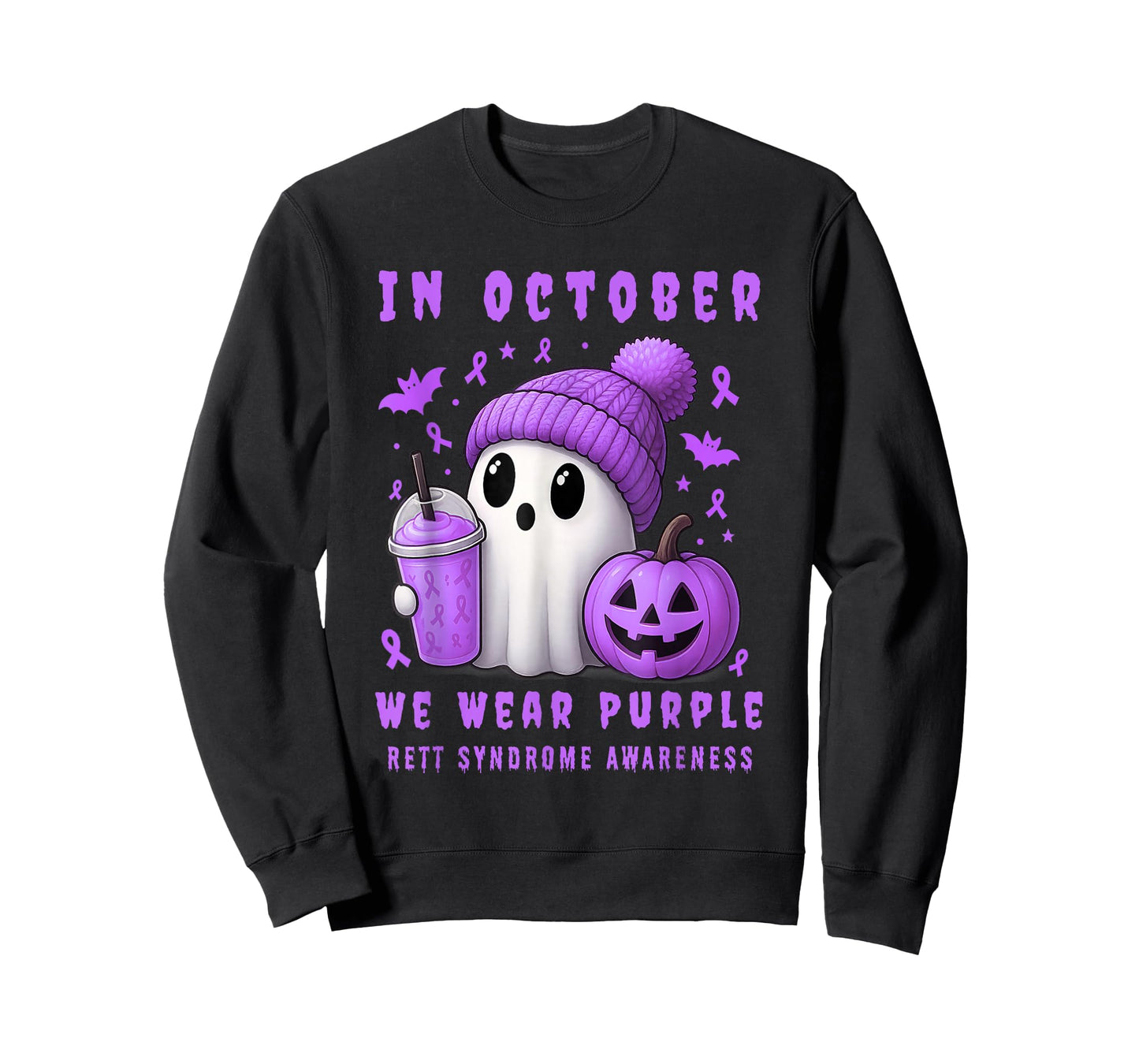 Halloween Boo Rett Syndrome Awareness in October Purple T-Shirt