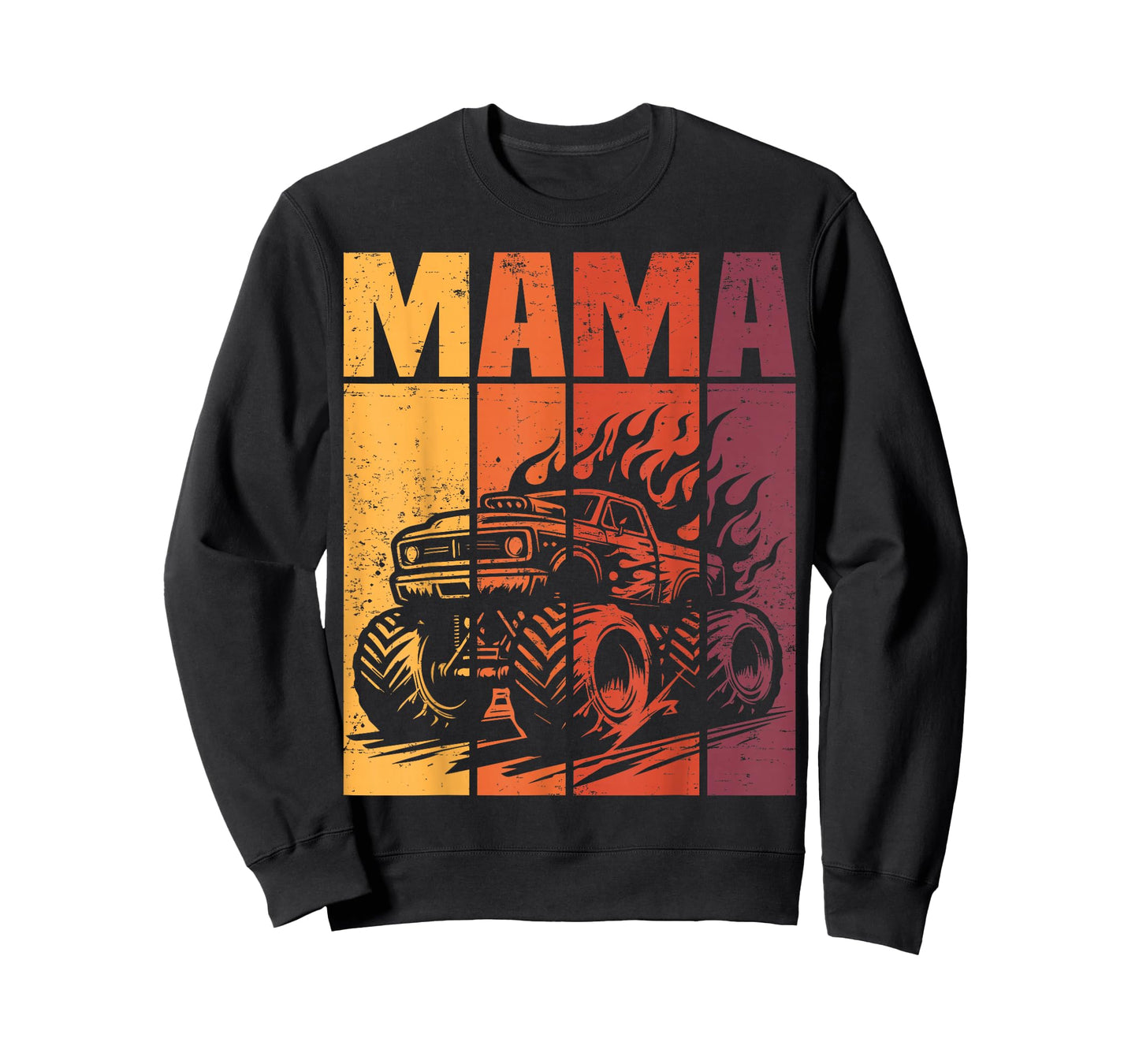 Retro Monster Truck Mama Matching Family Birthday Party T-Shirt