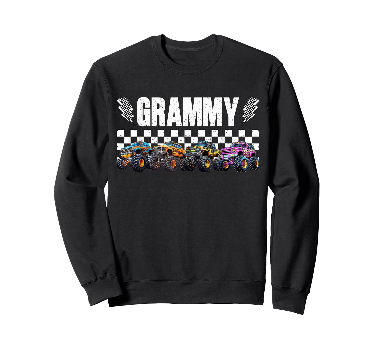 Grammy Retro Monster Truck Family Crew Birthday Matching T-Shirt
