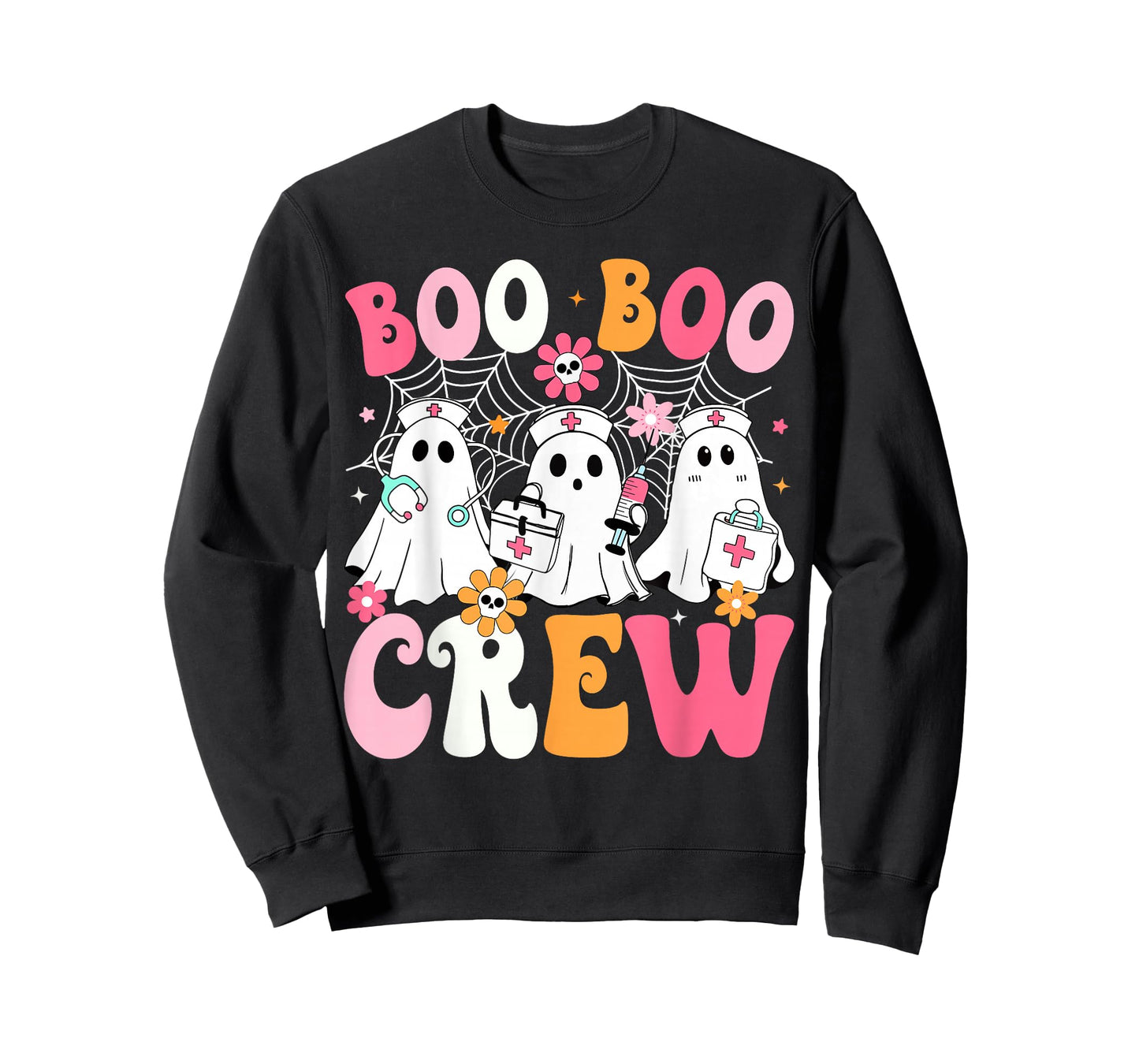 Boo Boo Crew Spooky Nurse Ghost Nursing Halloween Nurse T-Shirt