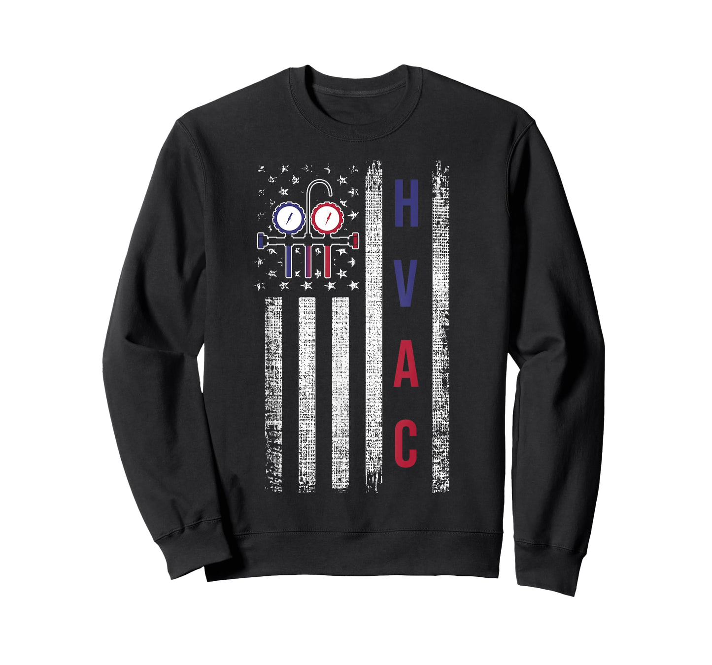 HVAC Technician Men American Flag USA Vintage T-Shirt