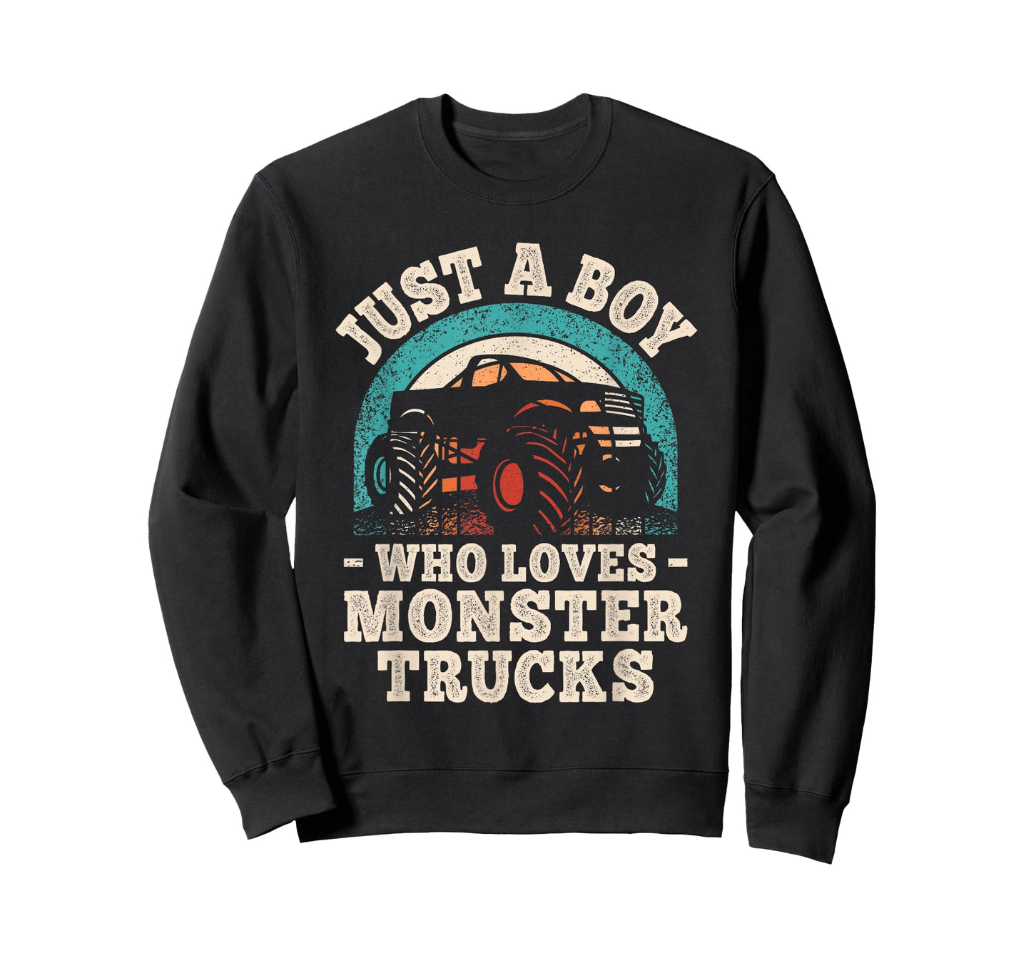 Just A Boy Who Loves Monster Trucks Funny Monster Truck T-Shirt