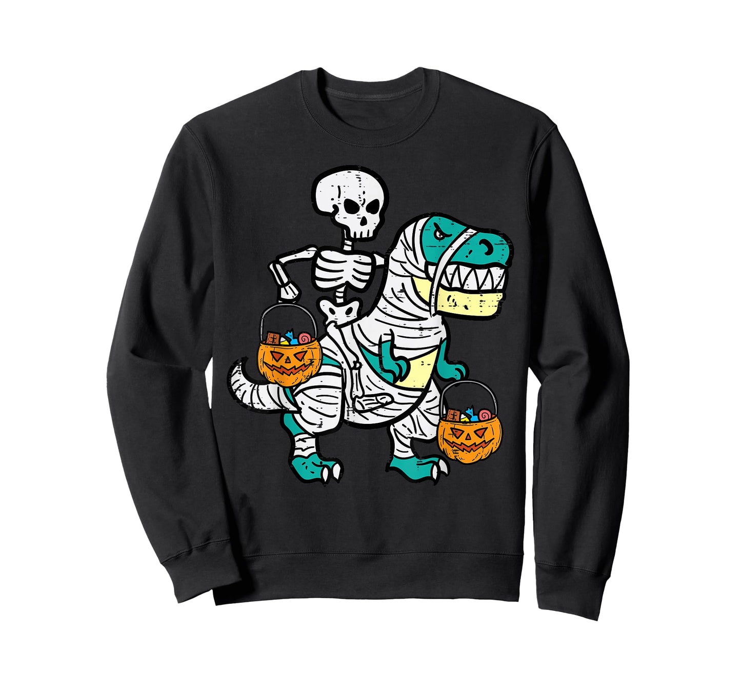 Skeleton Riding Trex Dino Toddler Boy Halloween Boys Kids T-Shirt
