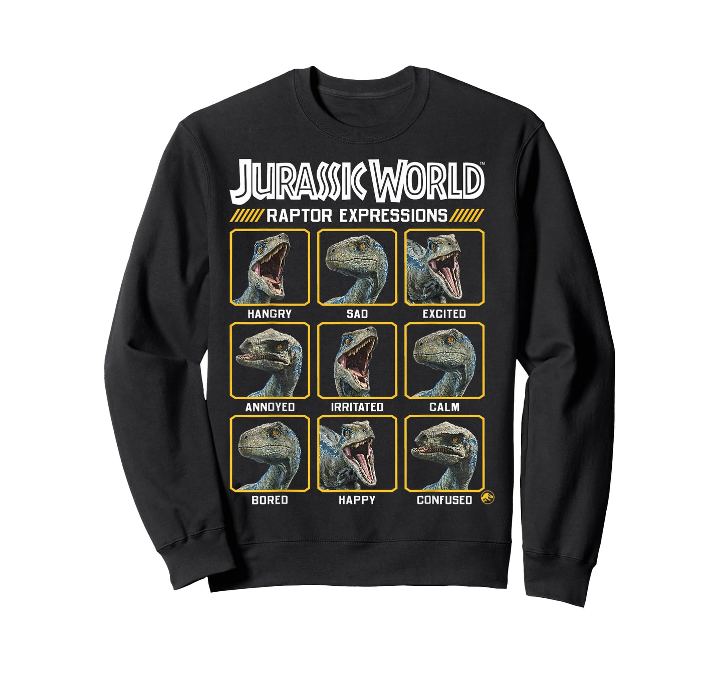 Jurassic World Two Blue Raptor Expressions Graphic Short Sleeve T-Shirt