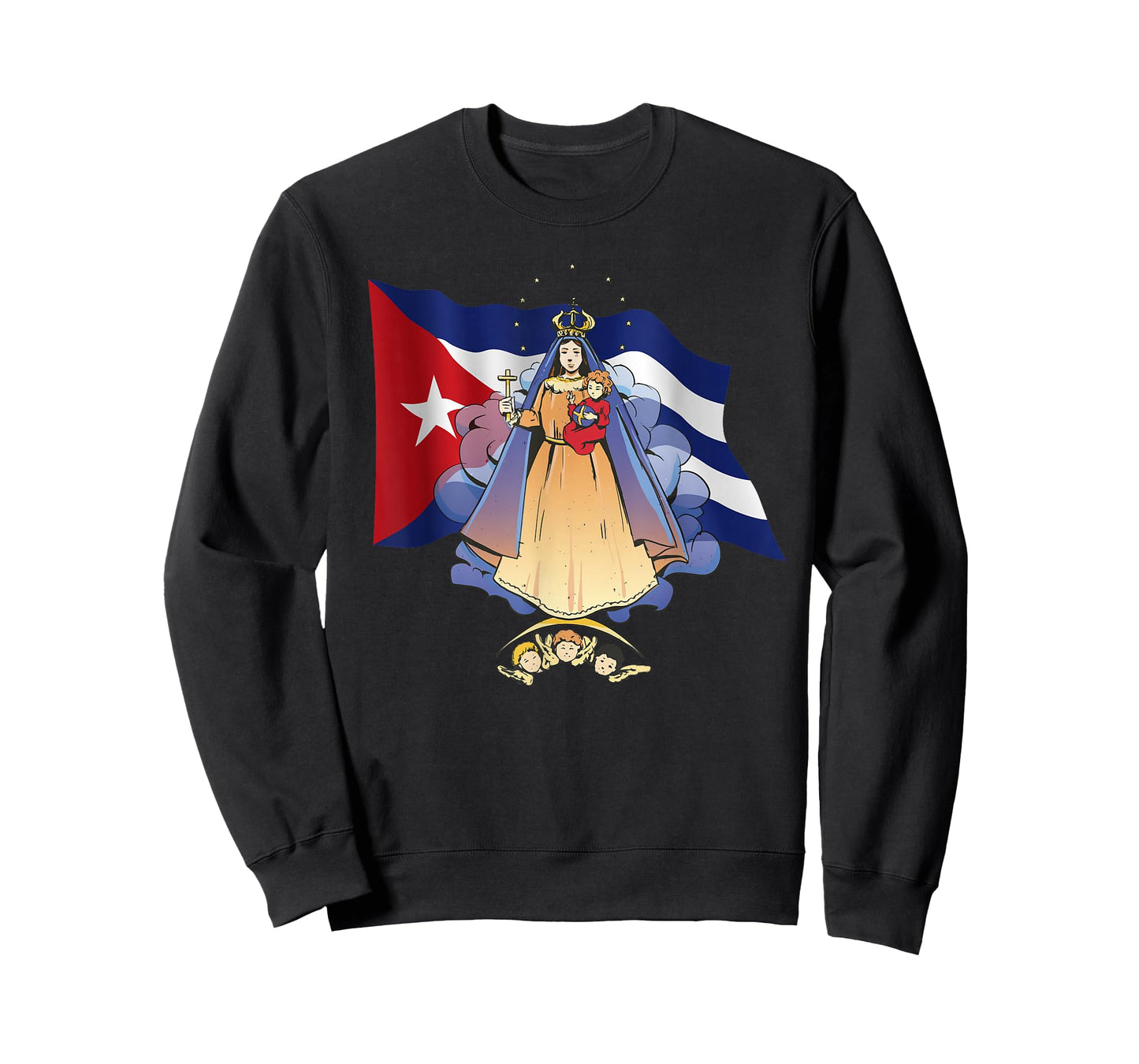 Virgen de la Caridad del Cobre Patrona de Cuba & Cuban Flag T-Shirt