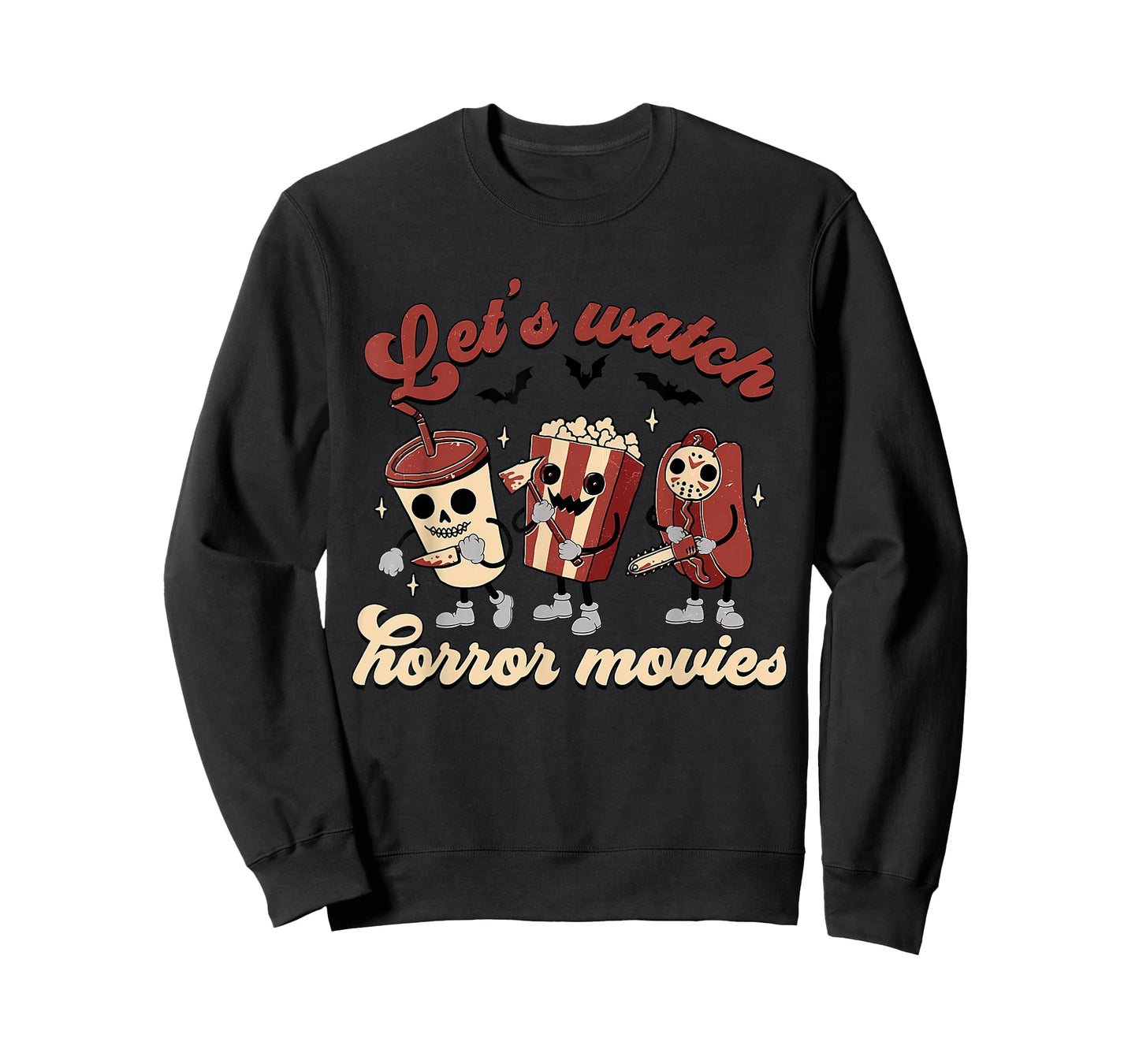 Funny Halloween Let's Watch Horror Movies and Chill Snack T-Shirt