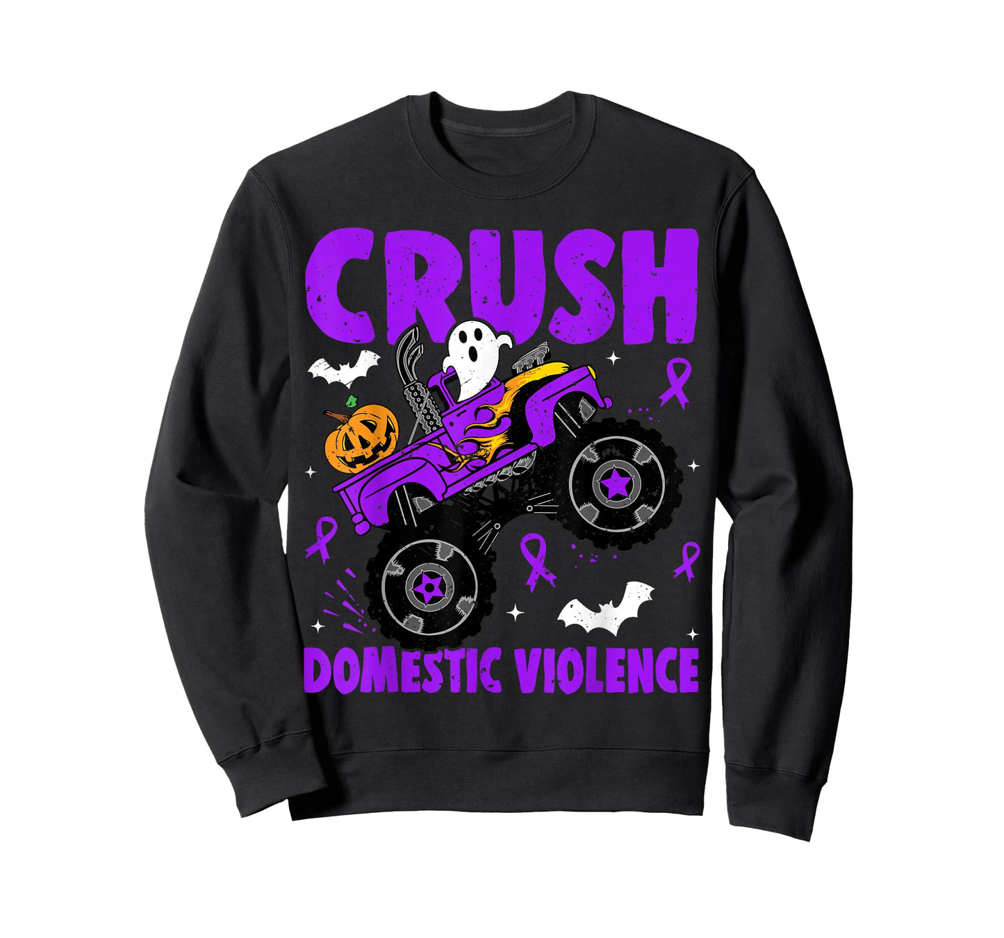 Crush Domestic Violence Awareness Halloween Monster Truck T-Shirt