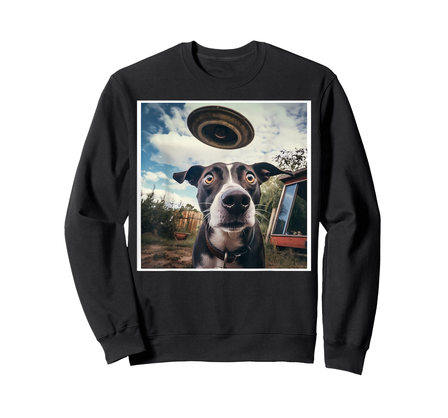 Dog Selfie with UFOs Alien Extraterrestrial UFO Believer T-Shirt