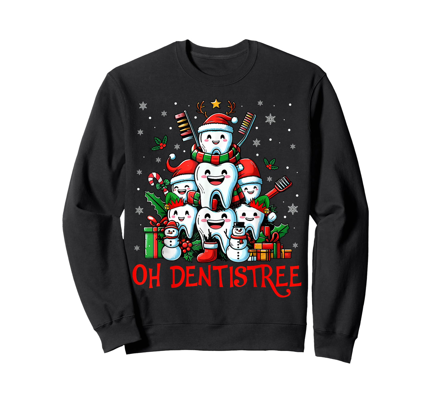 Oh Dentistree Teeth Dentistry Dental Dentist Christmas Tree T-Shirt