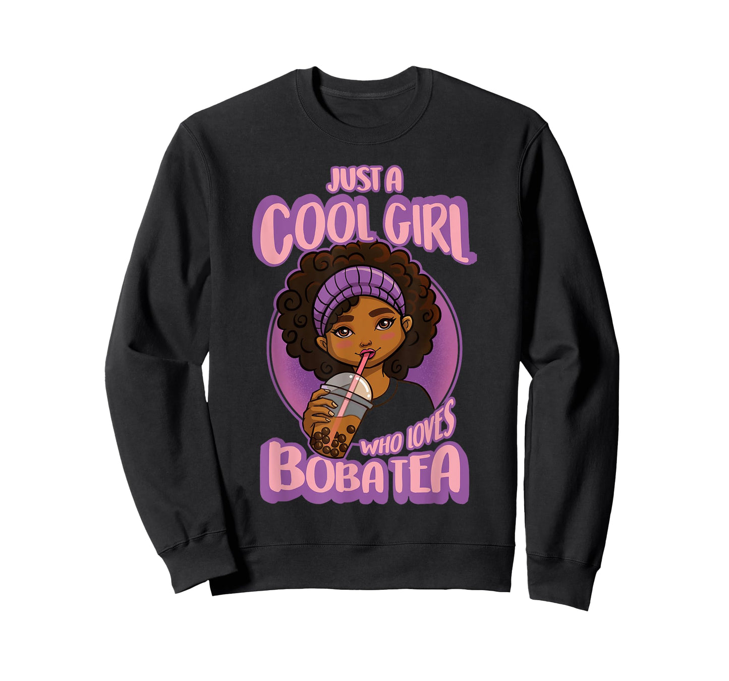 Kawaii Black Girl Anime Boba Tea T-Shirt